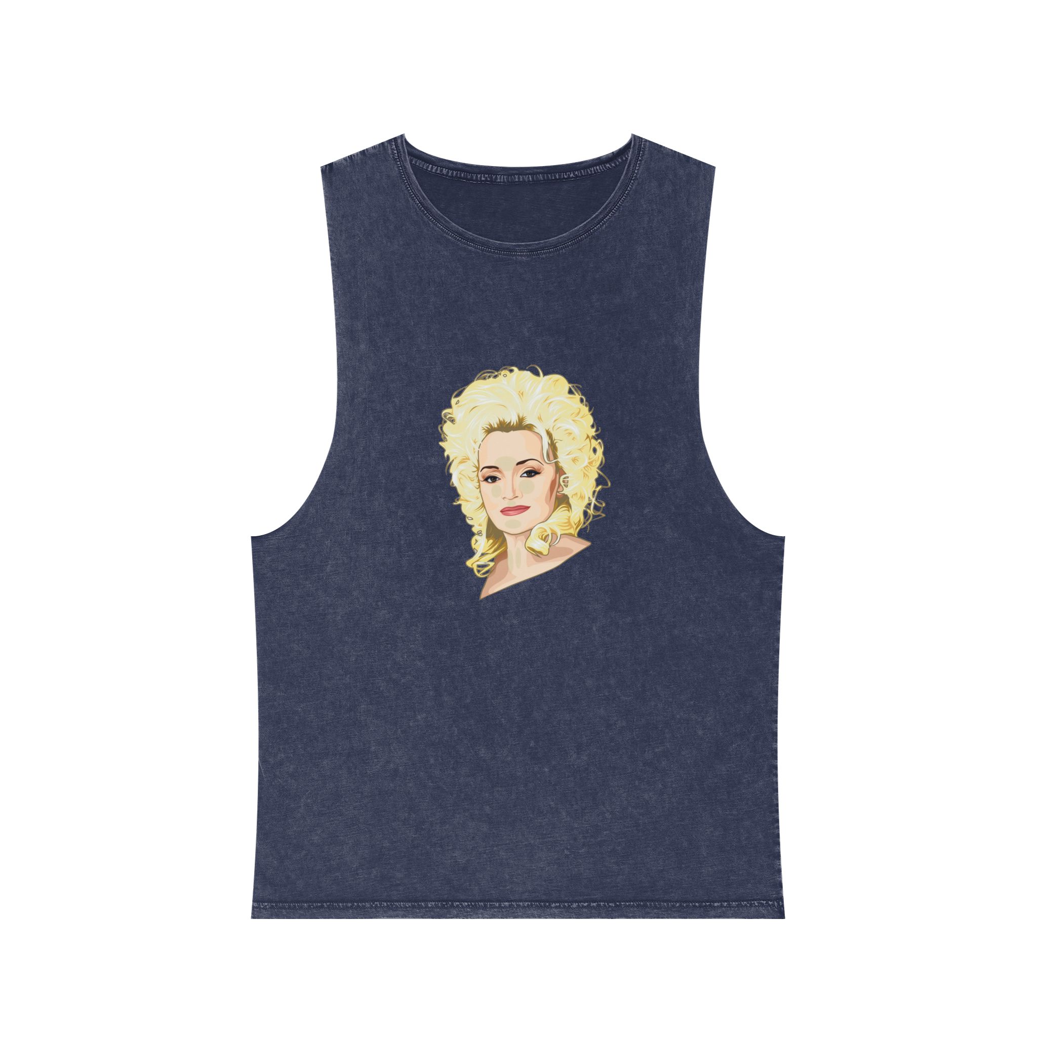 Dolly Parton Portrait Unisex Stonewash Tank Top - Image 13