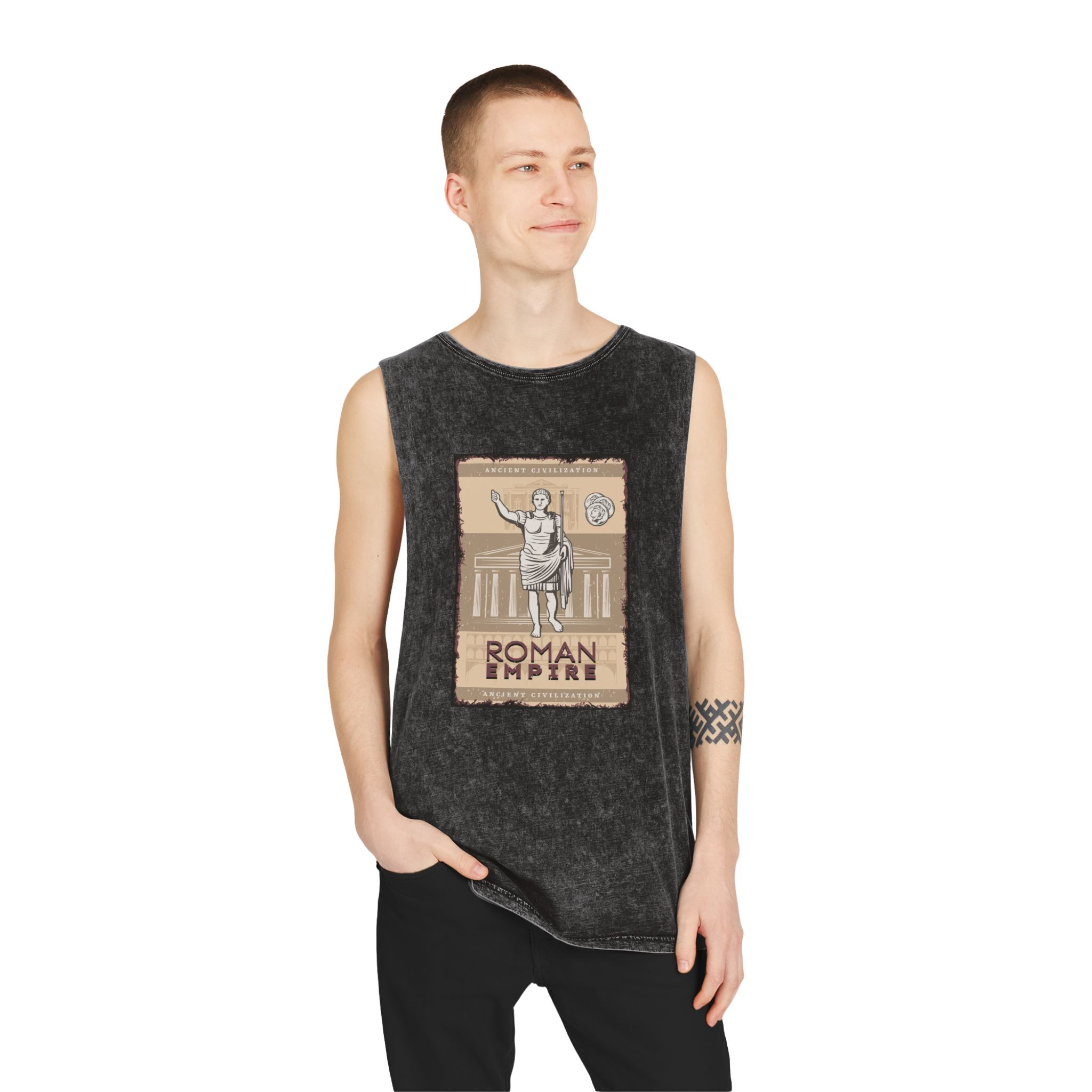 Historical Design 9A748A Unisex Stonewash Tank Top - Image 3