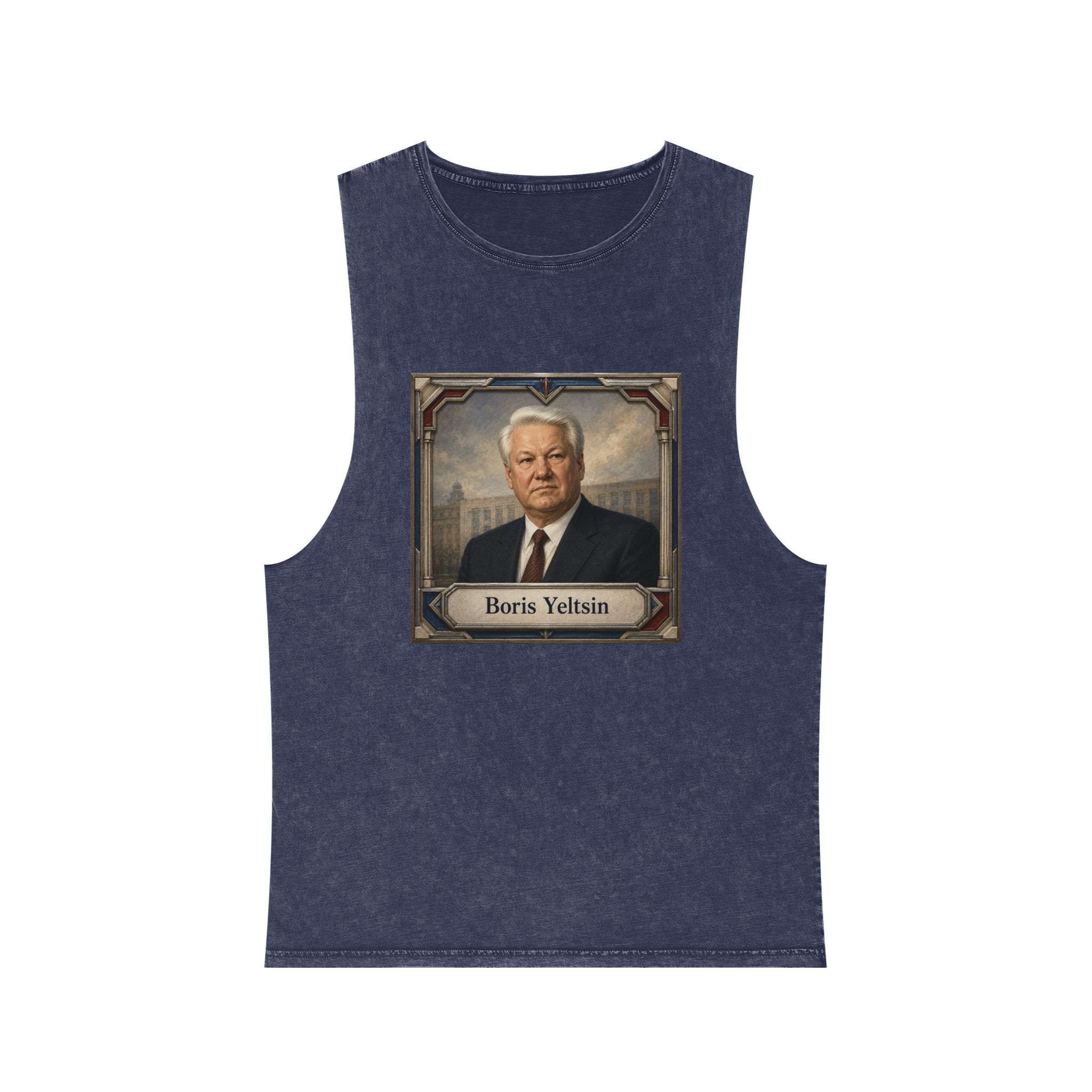 Boris Yeltsin Unisex Stonewash Tank Top - Image 13