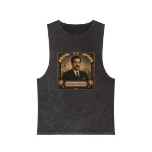 Saddam Hussein Unisex Stonewash Tank Top