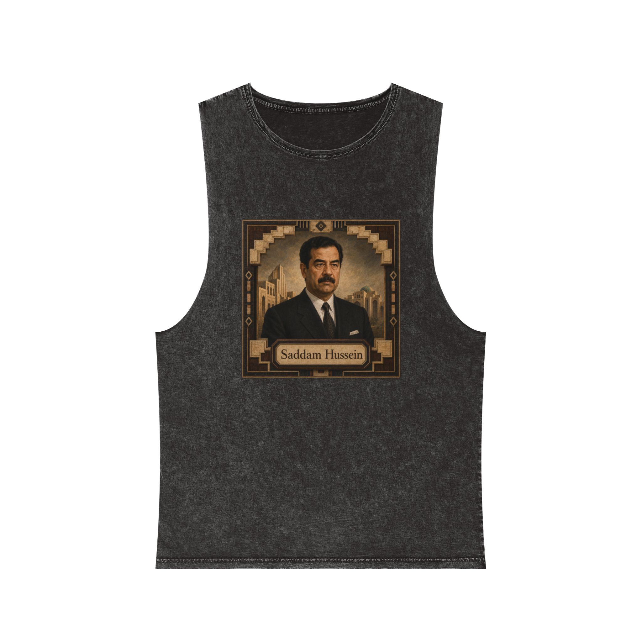 Saddam Hussein Unisex Stonewash Tank Top