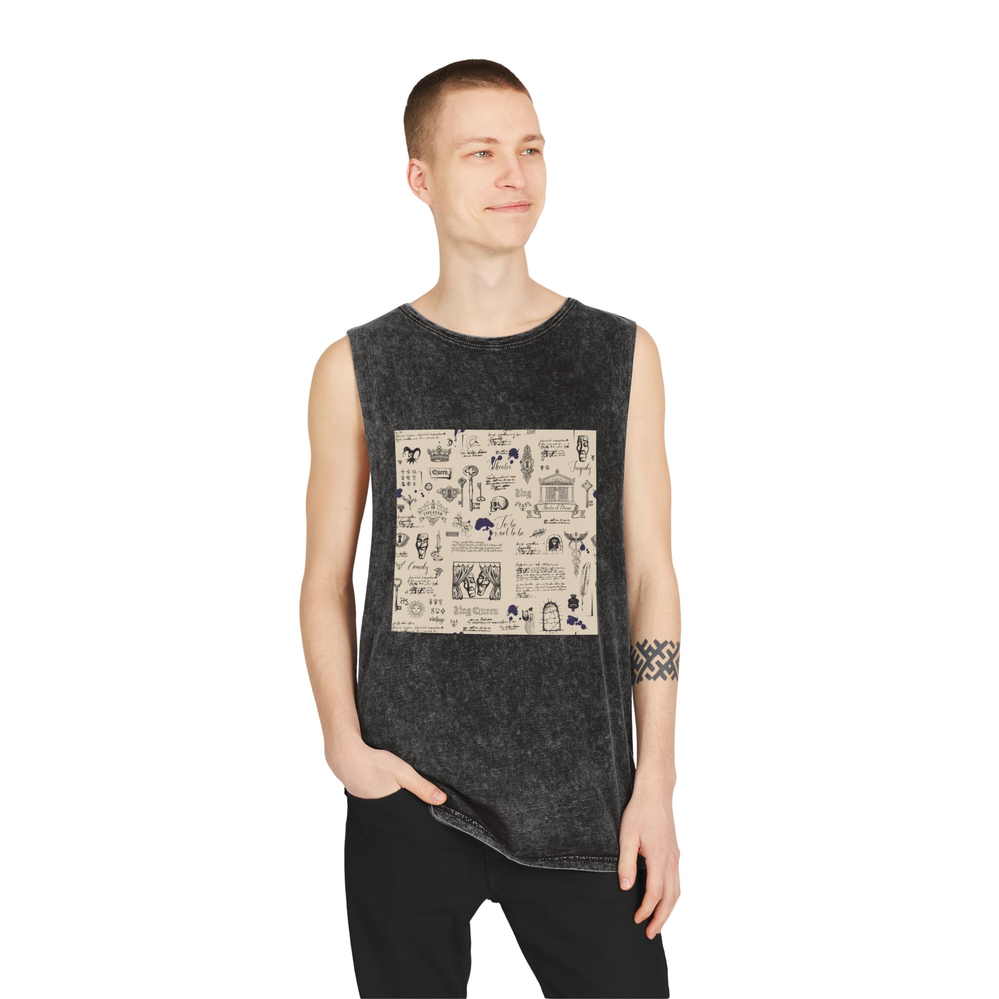 Theater 001 Unisex Stonewash Tank Top - Image 3