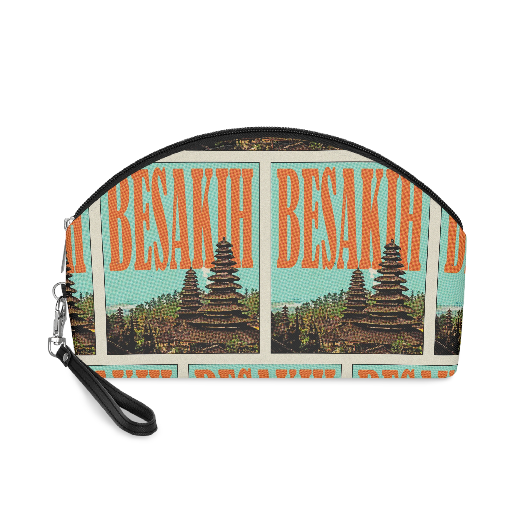 Besakih Retro Travel Poster Makeup Bag