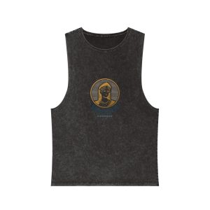Detailed Goddess Logo With Golden Elements Unisex Stonewash Tank Top