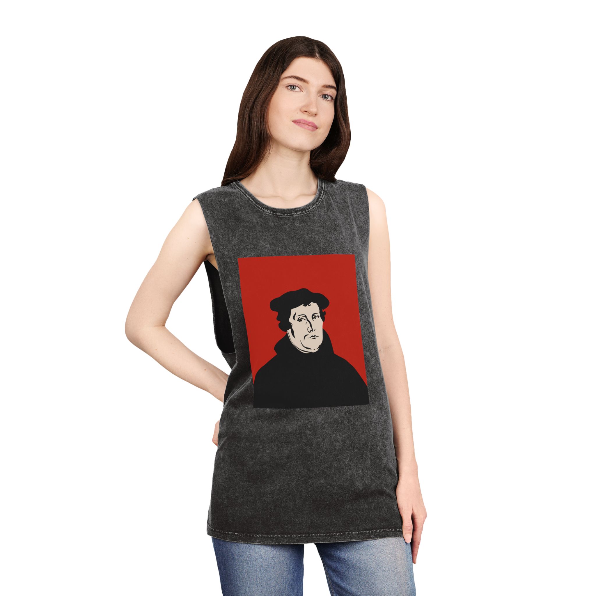 Martin Luther Unisex Stonewash Tank Top - Image 4