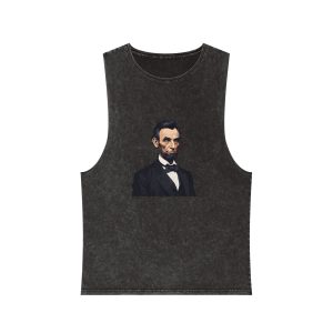 Abraham Lincoln 3 Unisex Stonewash Tank Top