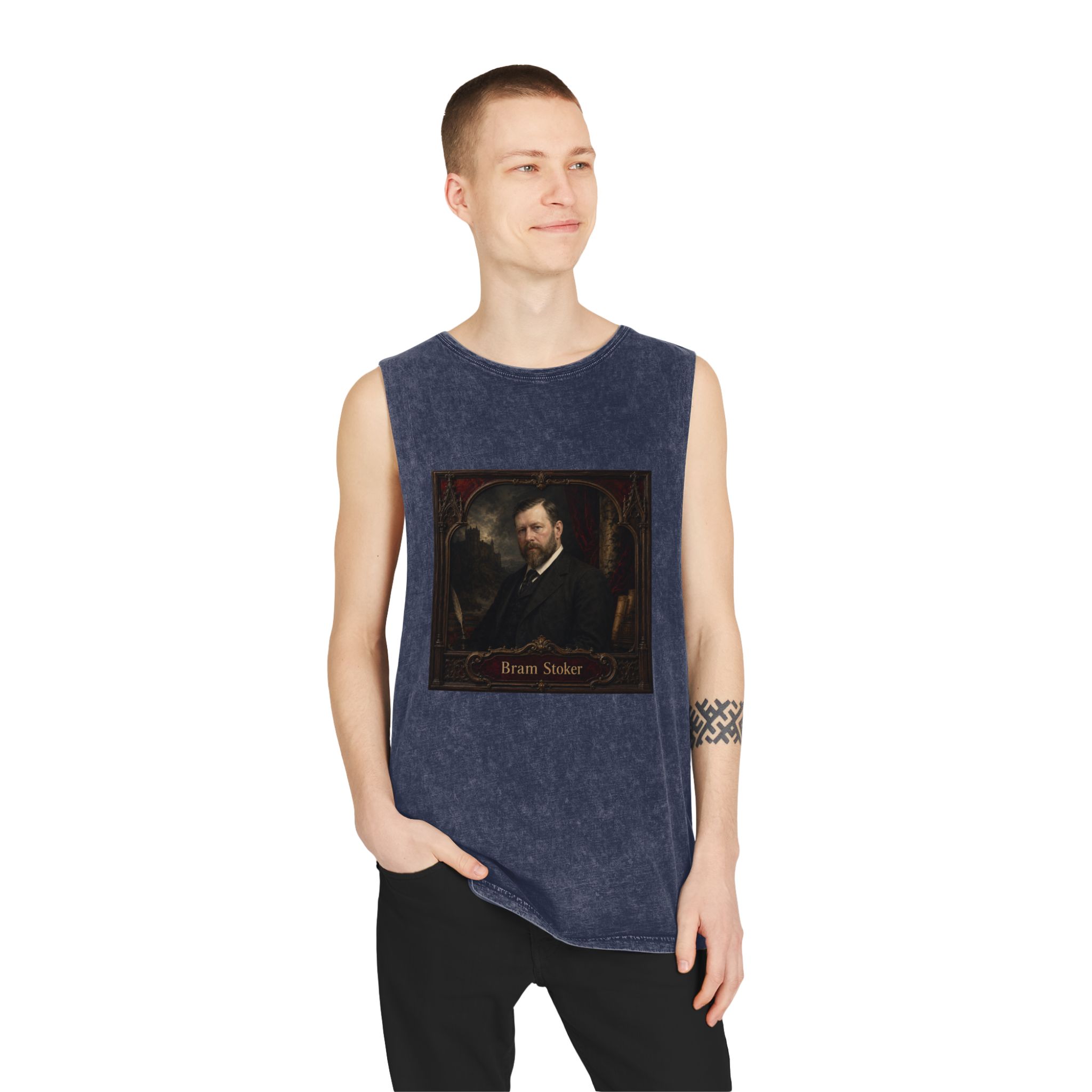 Bram Stoker Unisex Stonewash Tank Top - Image 15