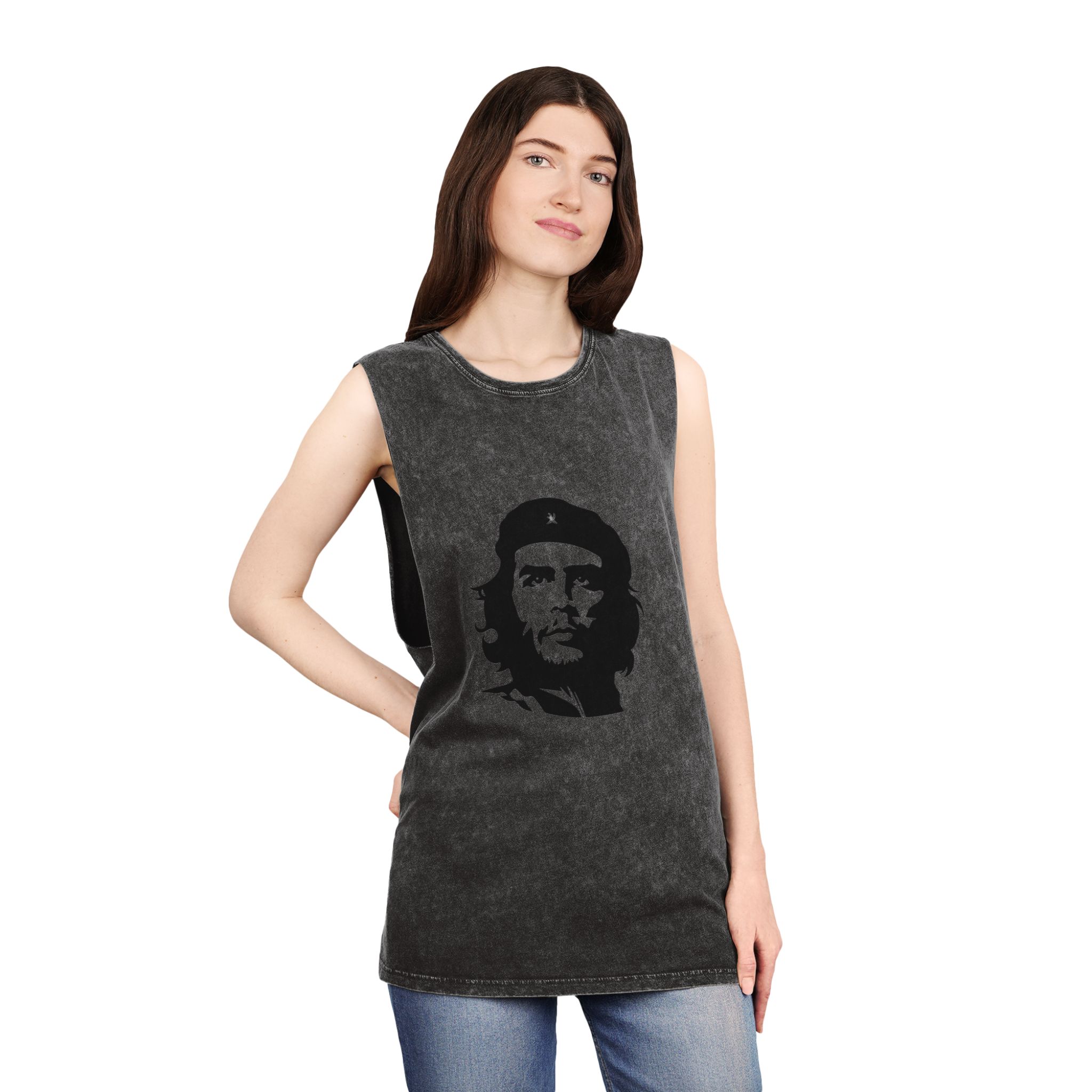Che Guevara Unisex Stonewash Tank Top - Image 4