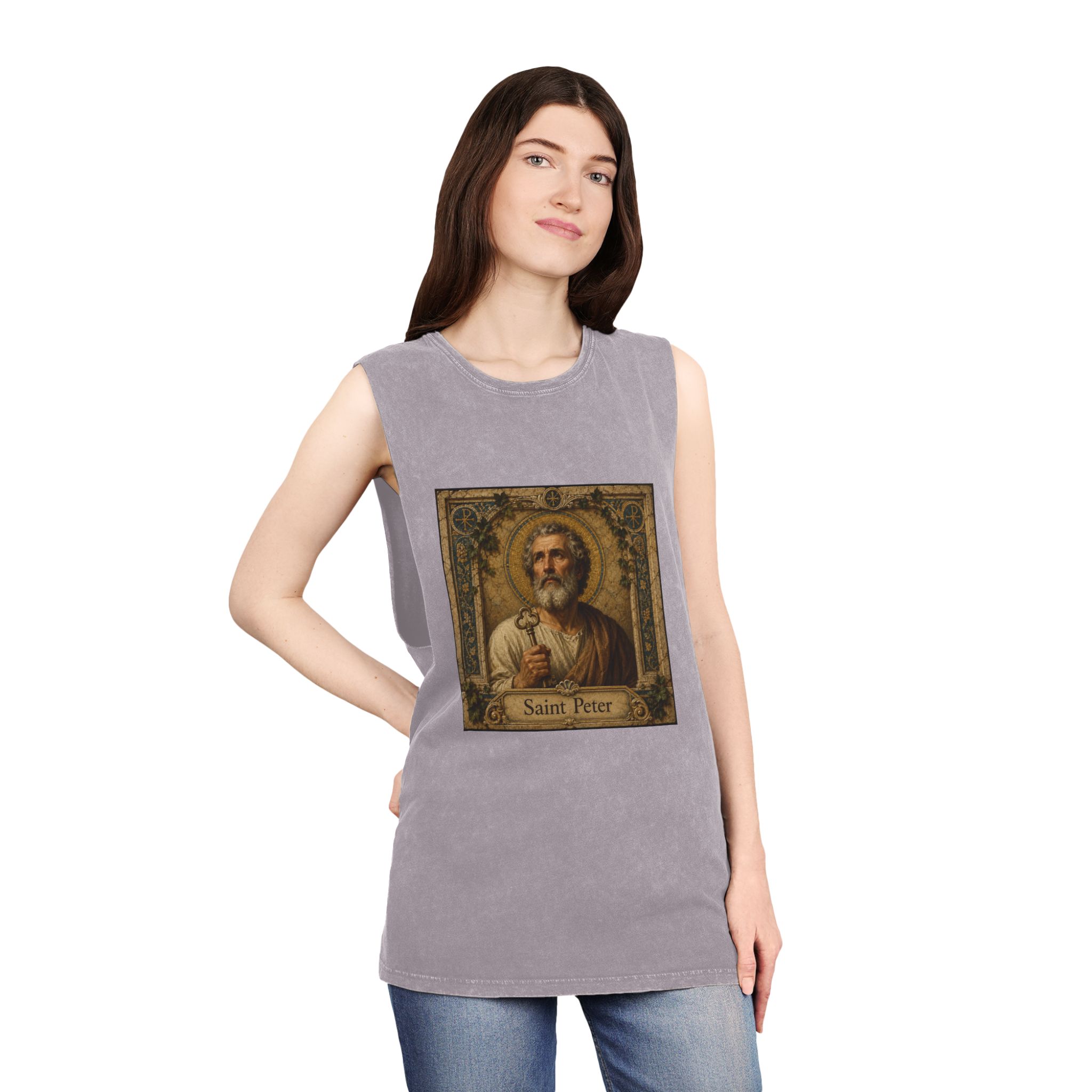 Saint Peter Unisex Stonewash Tank Top - Image 20