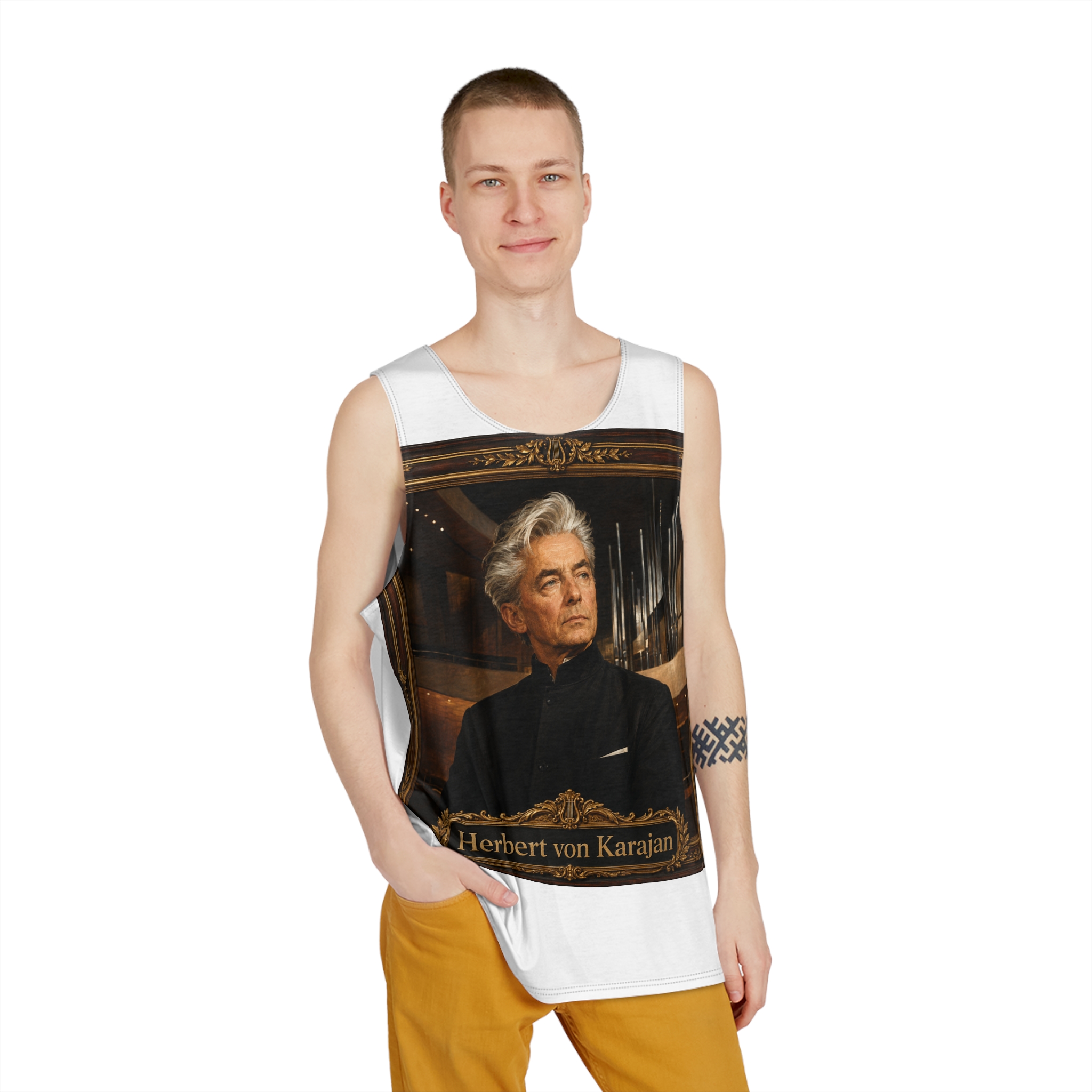 History Shopping 896 Herbert von Karajan Mens Tank Aop - Image 3
