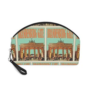 Brandenburg Gate Retro Travel Poster (1) Makeup Bag
