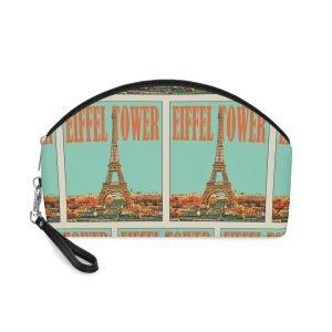 Eiffel Tower Retro Travel Poster (1) Makeup Bag