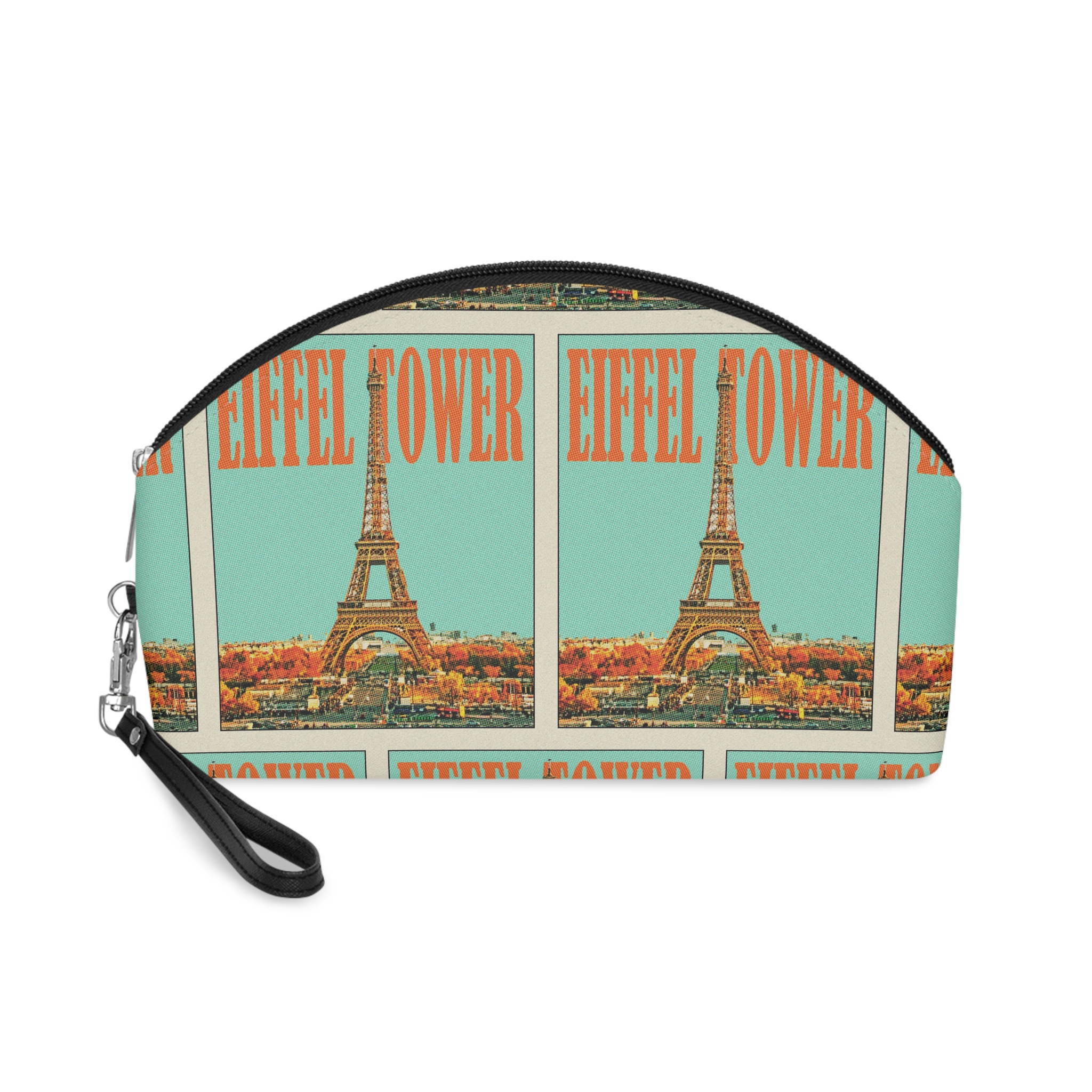 Eiffel Tower Retro Travel Poster (1) Makeup Bag