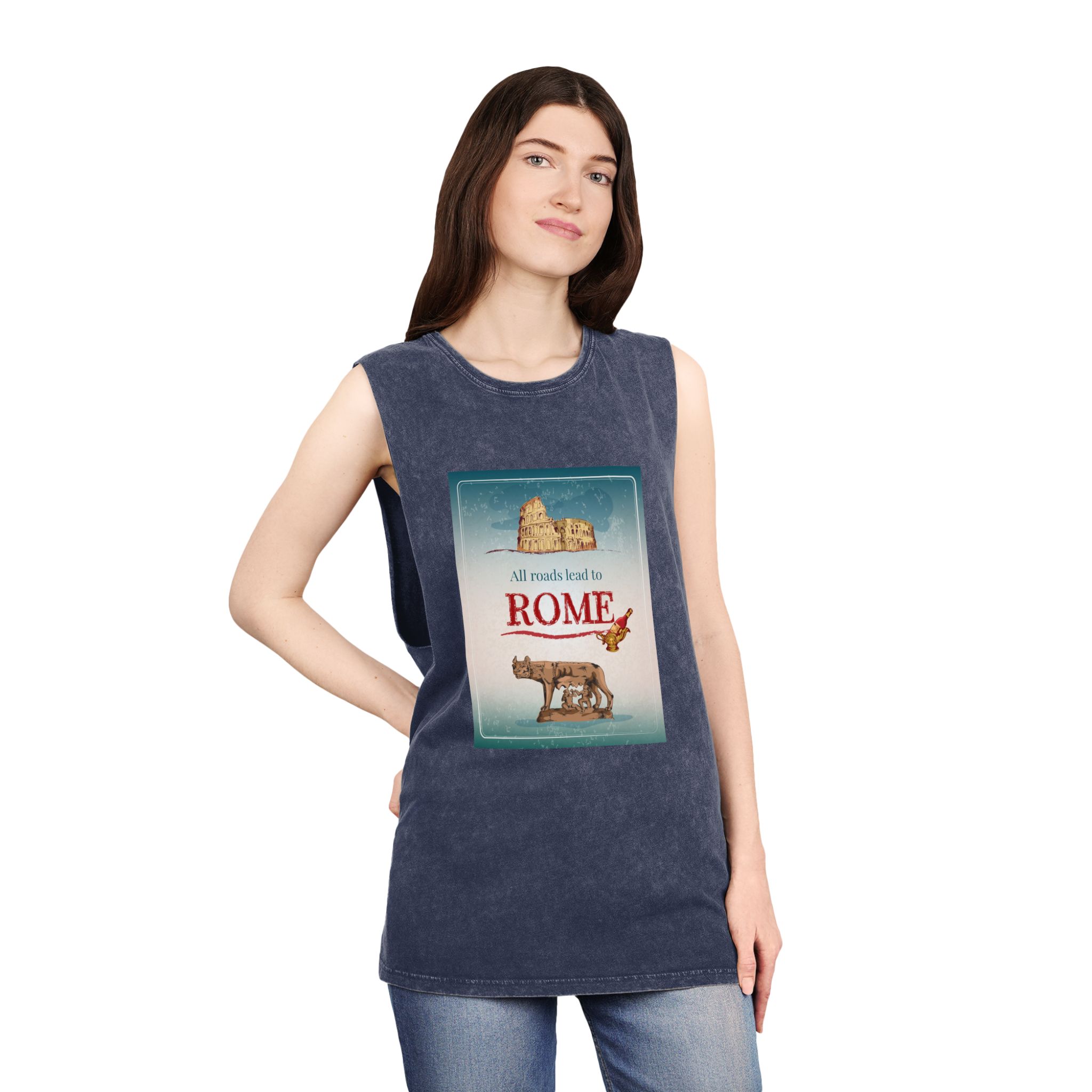 Historical Design E34B4F Unisex Stonewash Tank Top - Image 16