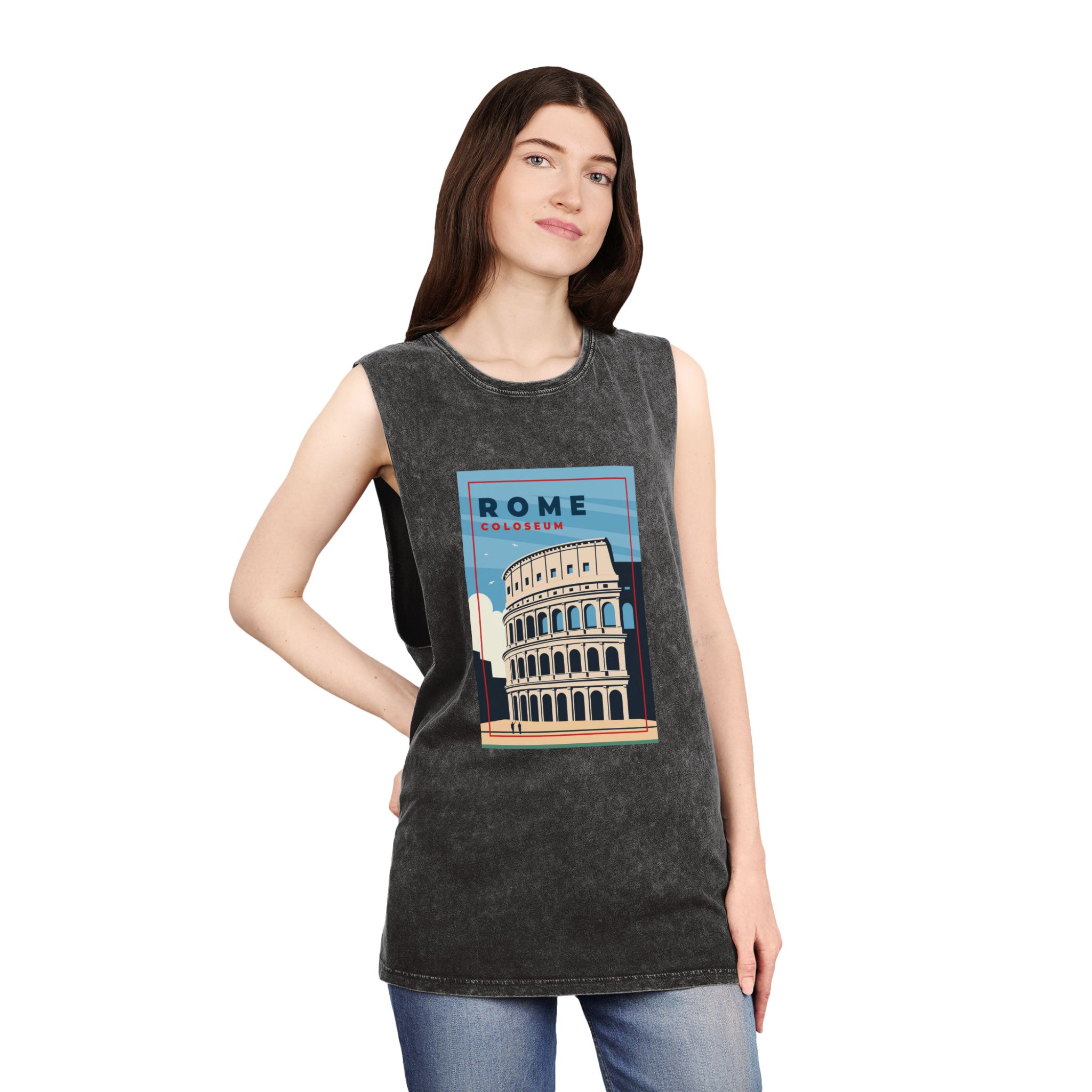Historical Design E022AB Unisex Stonewash Tank Top - Image 4
