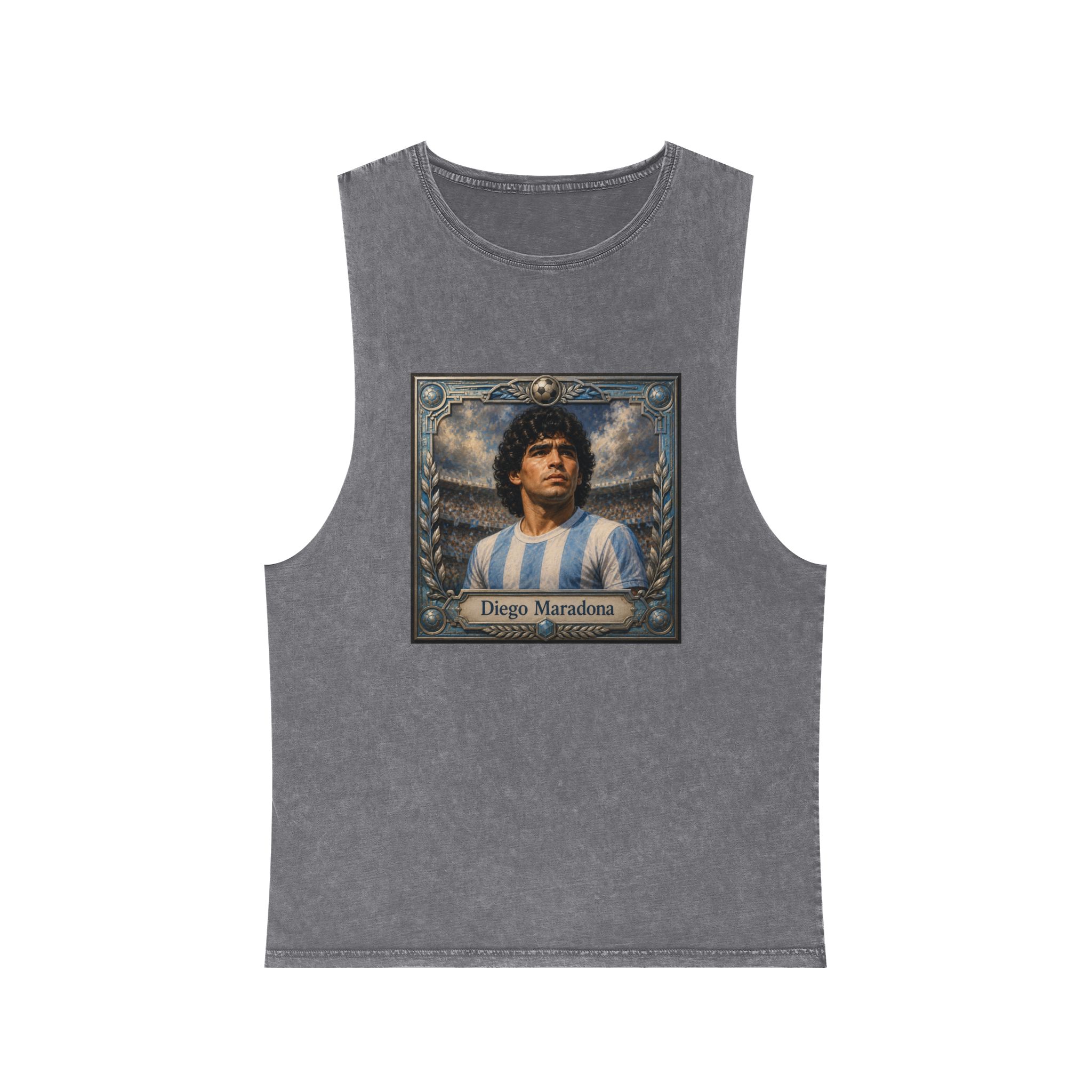 Diego Maradona Unisex Stonewash Tank Top - Image 9