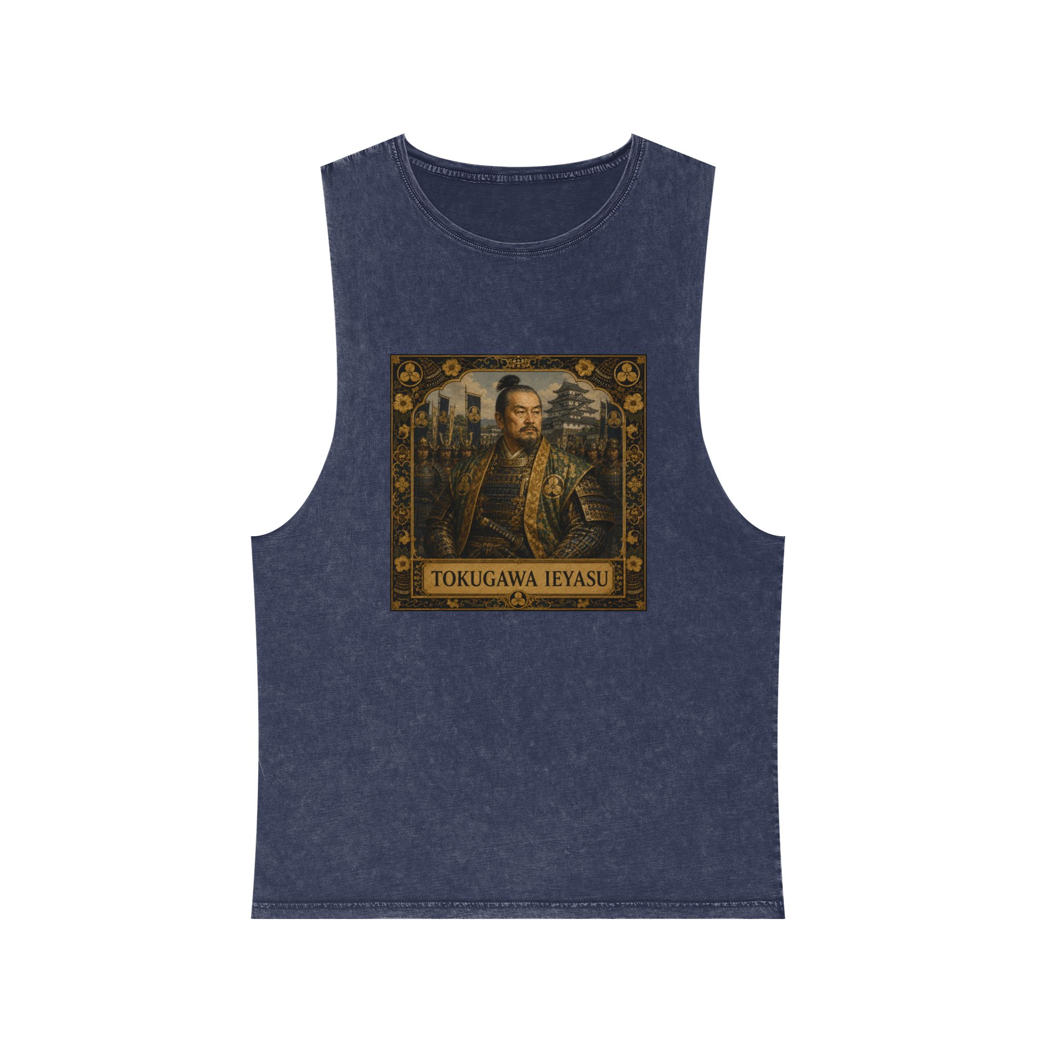 Tokugawa Ieyasu Unisex Stonewash Tank Top - Image 13