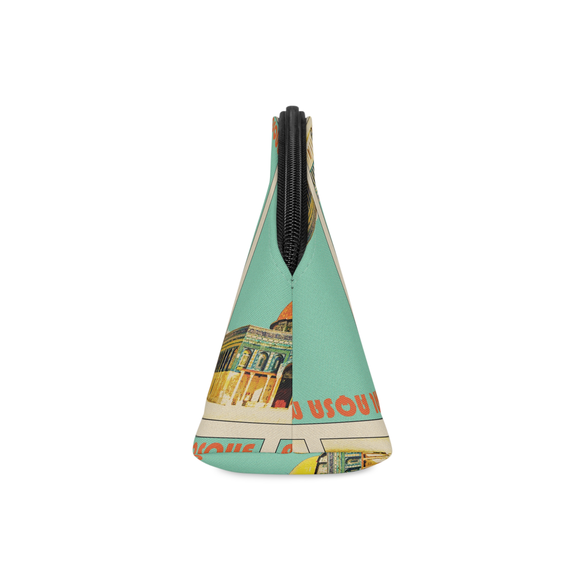Al Aqsa Mosque Retro Travel Poster Makeup Bag - Image 4