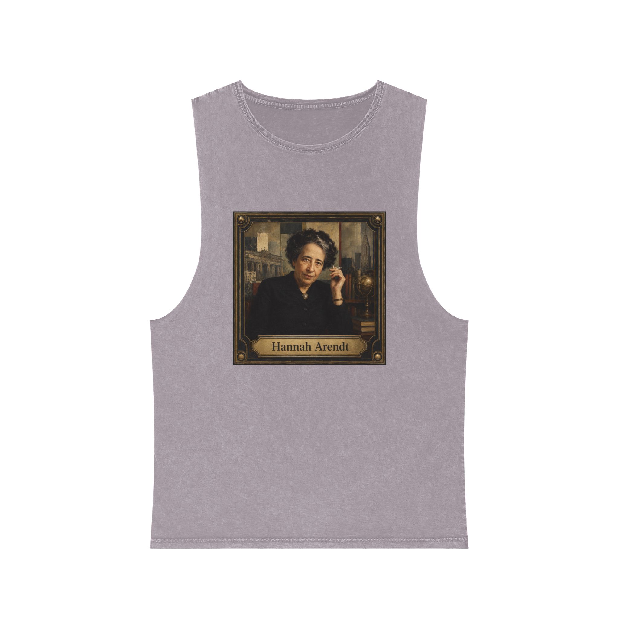 Hannah Arendt Unisex Stonewash Tank Top - Image 17