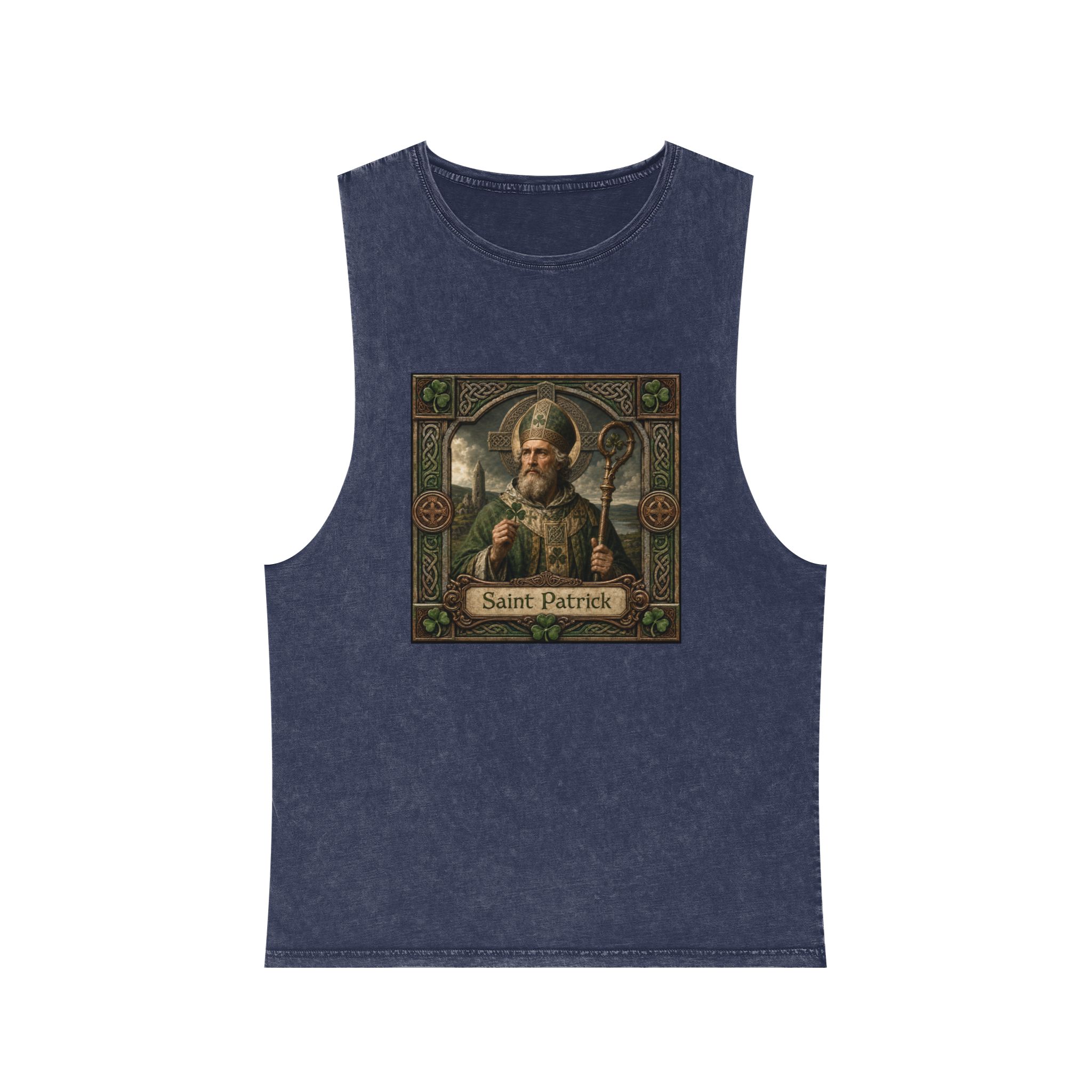 Saint Patrick Unisex Stonewash Tank Top - Image 13