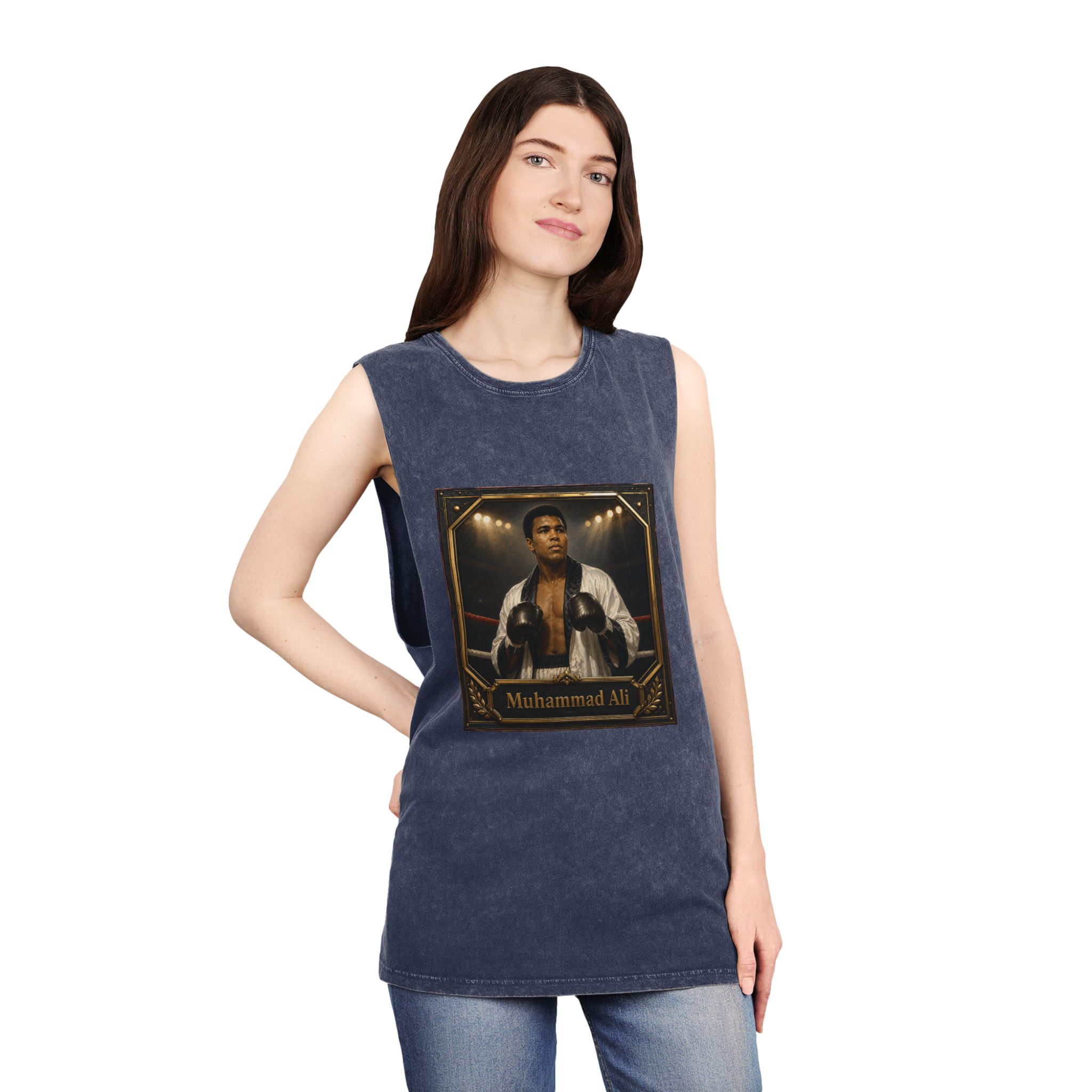 Muhammad Ali Unisex Stonewash Tank Top - Image 16