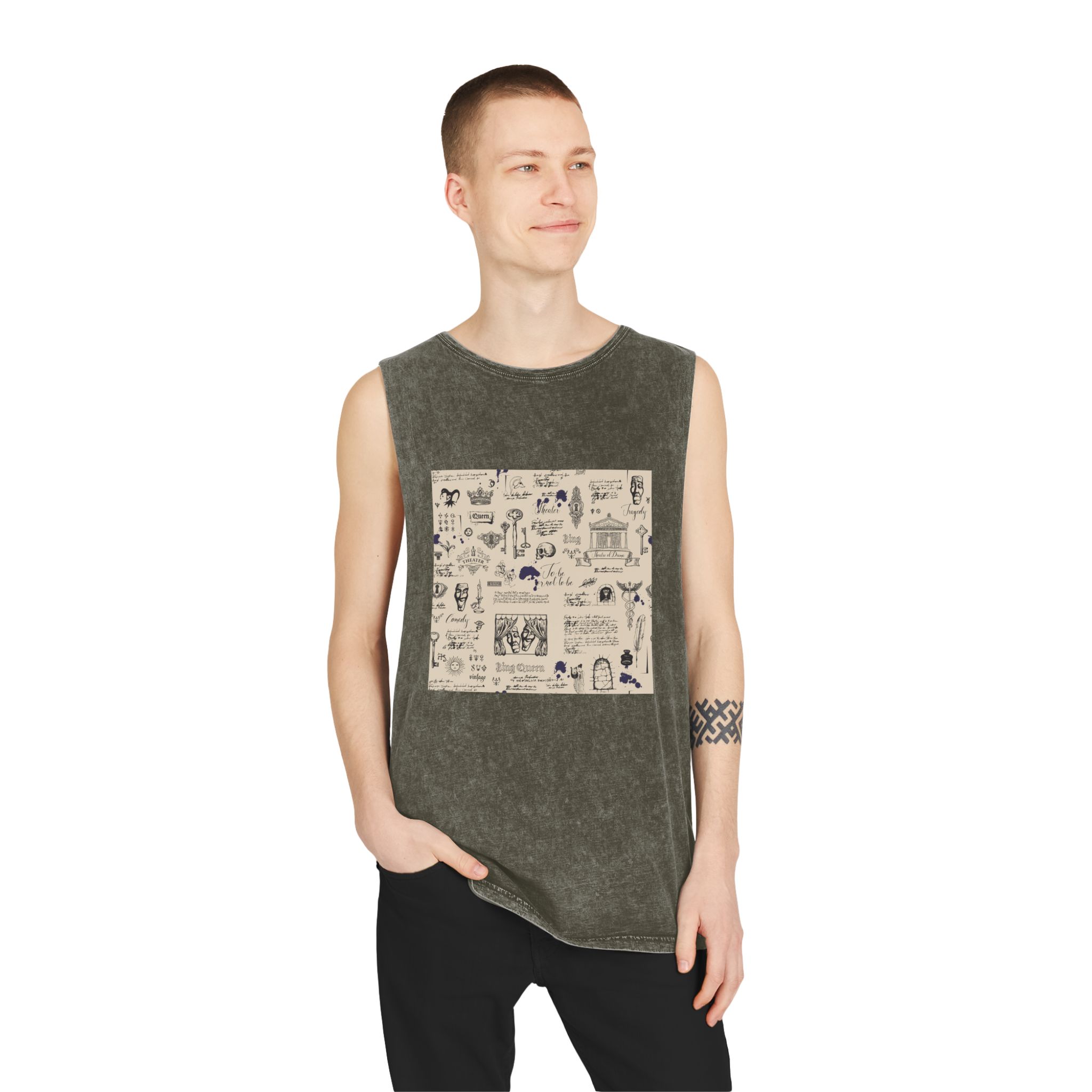 Theater 001 Unisex Stonewash Tank Top - Image 7