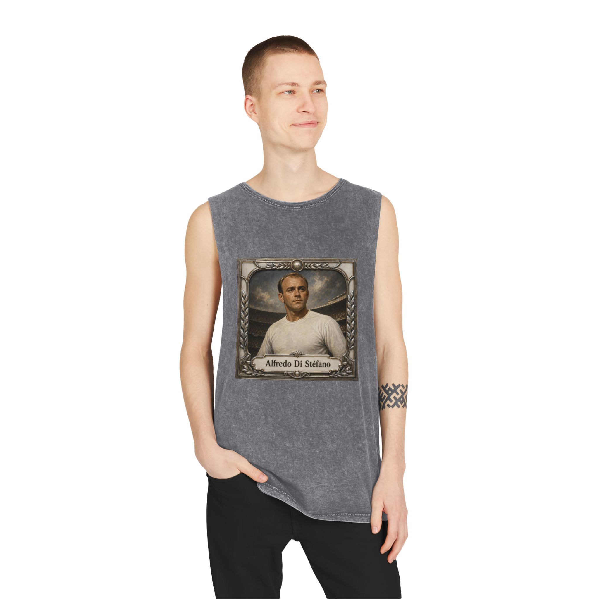 Alfredo Di Stefano Unisex Stonewash Tank Top - Image 11
