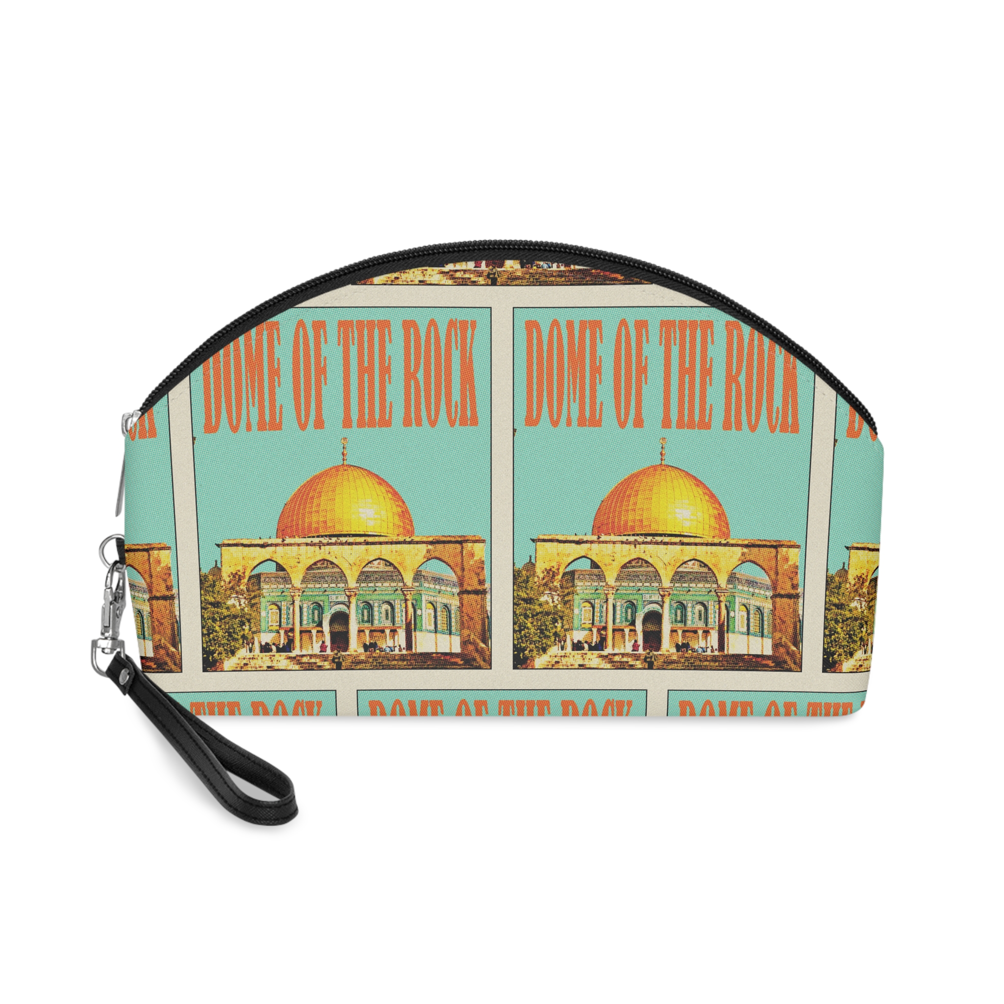 Dome Rock Retro Travel Poster Makeup Bag