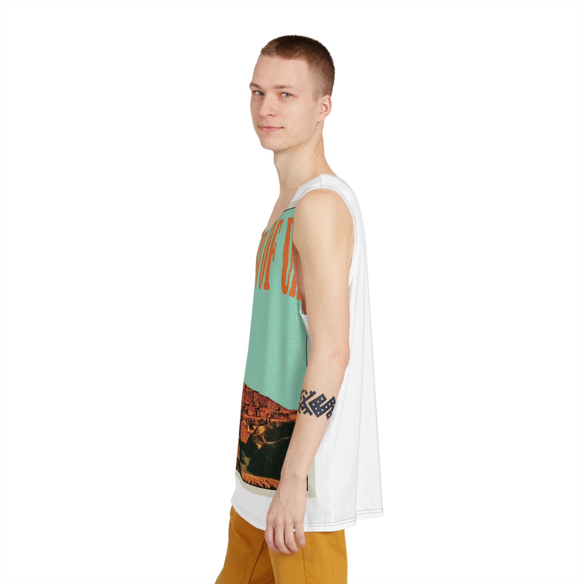 Ziggurat Ur Retro Travel Poster Mens Tank Aop