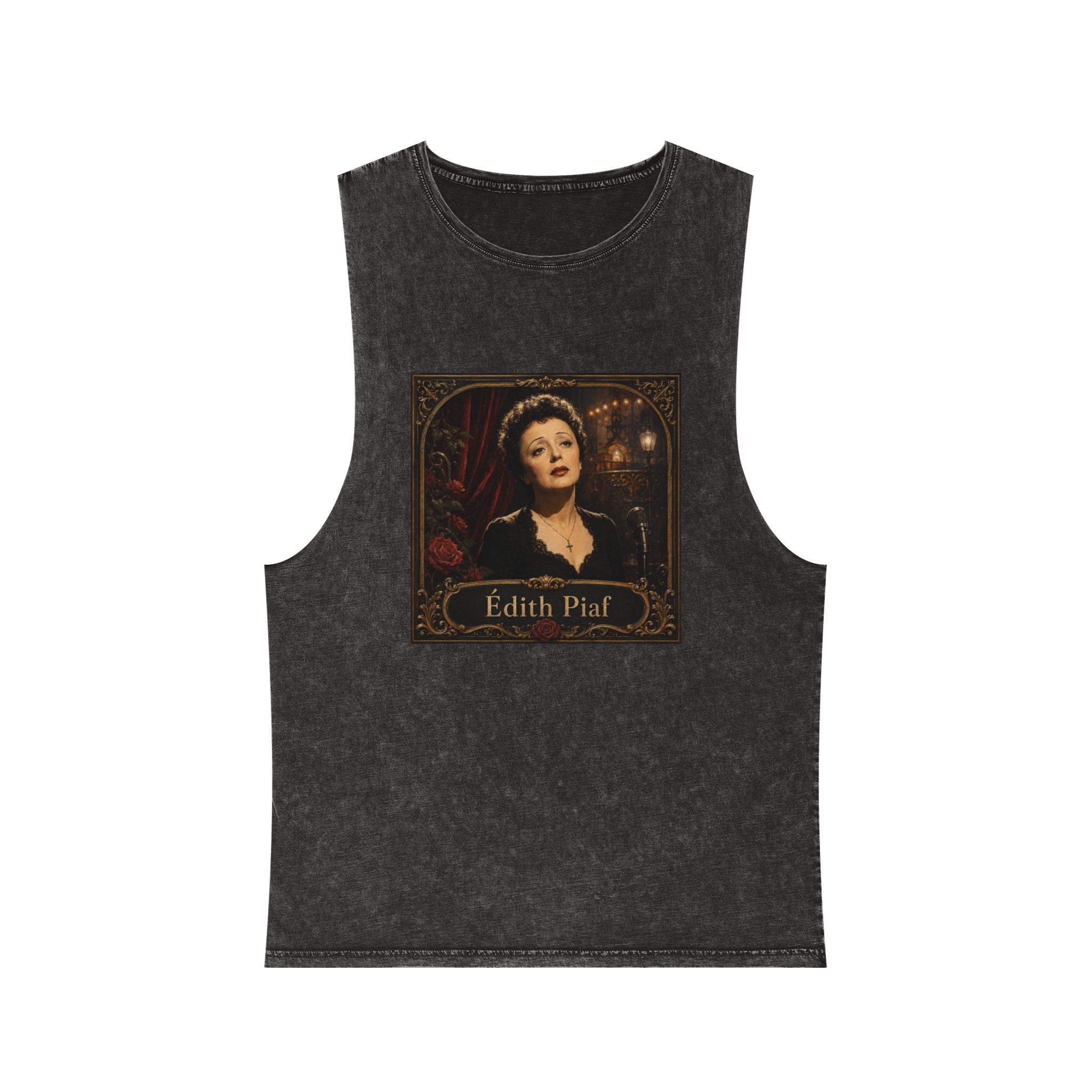 Edith Piaf Unisex Stonewash Tank Top