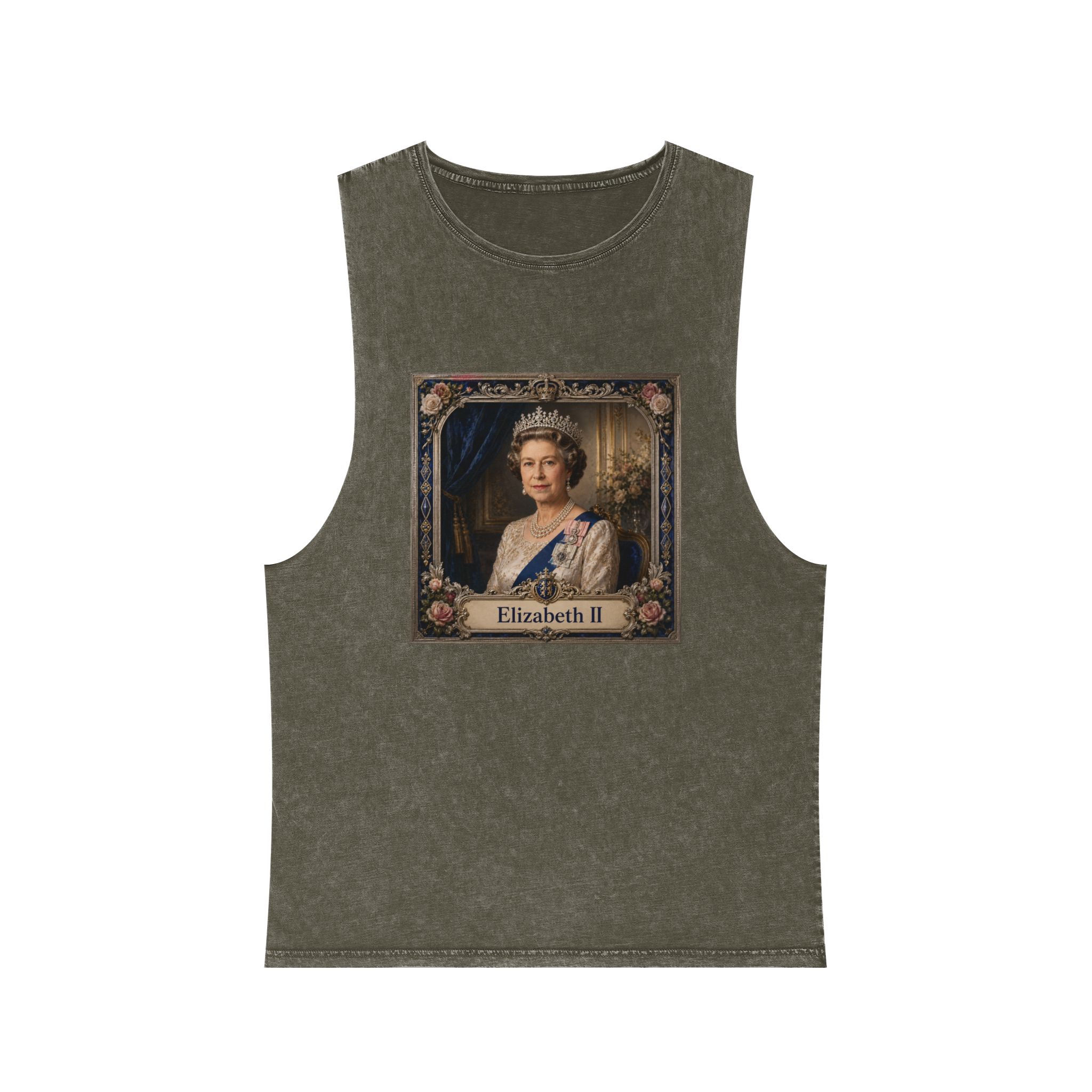 Elizabeth II Unisex Stonewash Tank Top - Image 5