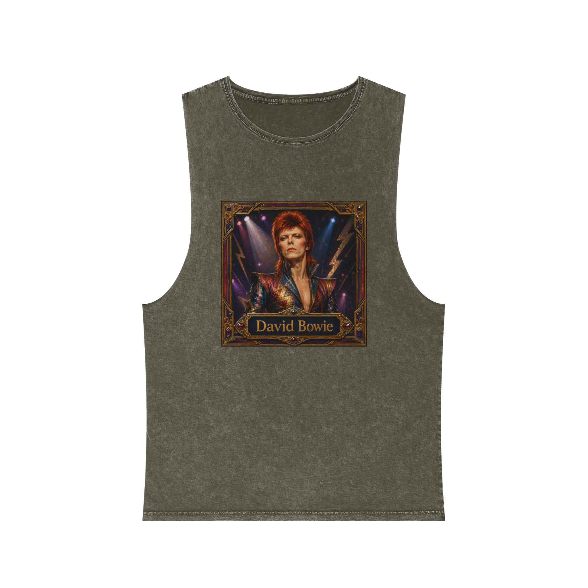 David Bowie Unisex Stonewash Tank Top - Image 5