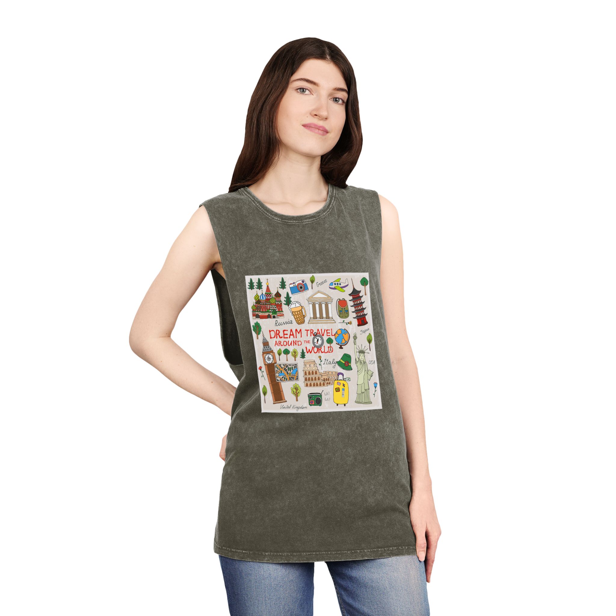 Historical Design AC647D Unisex Stonewash Tank Top - Image 8