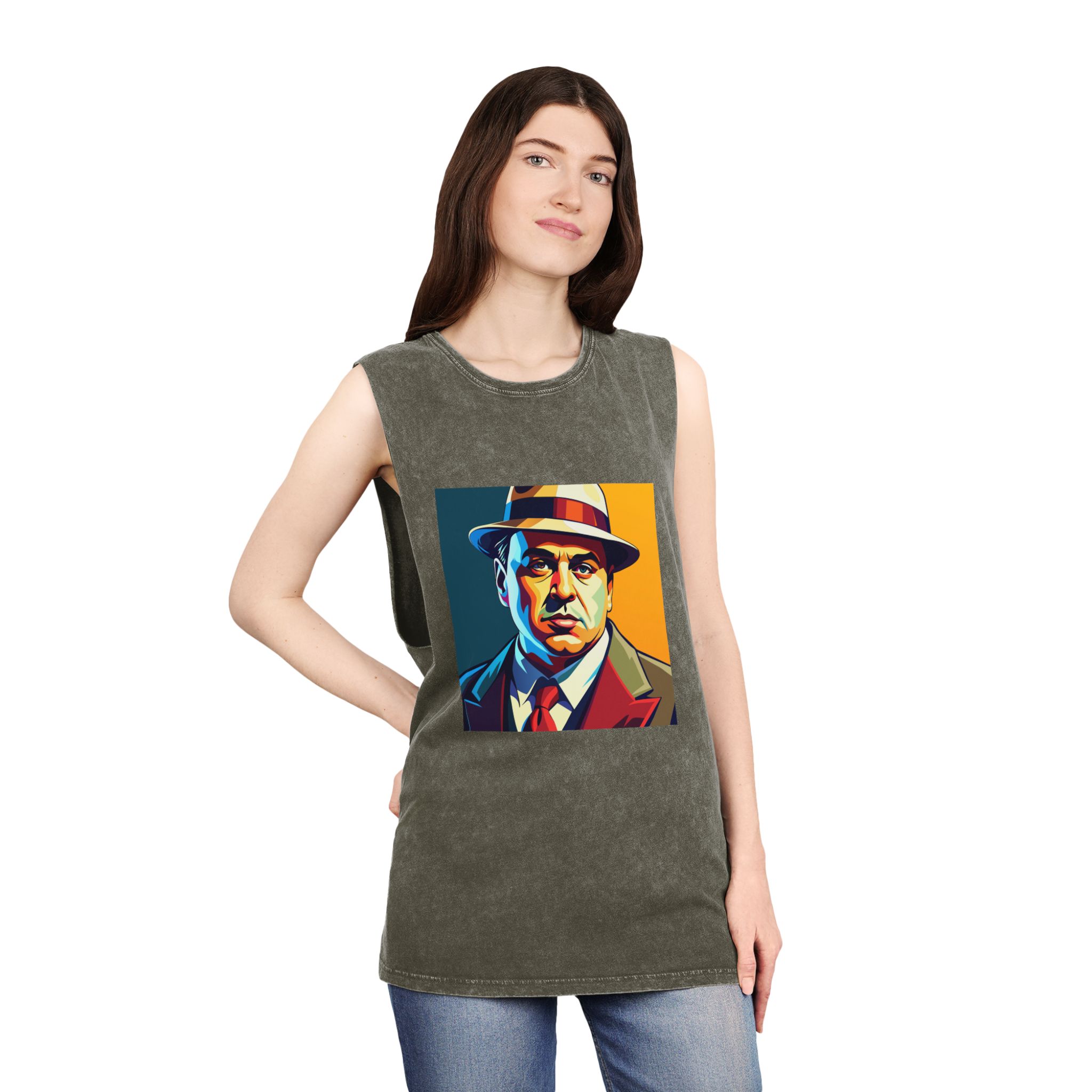 Al Capone V2 Unisex Stonewash Tank Top - Image 8