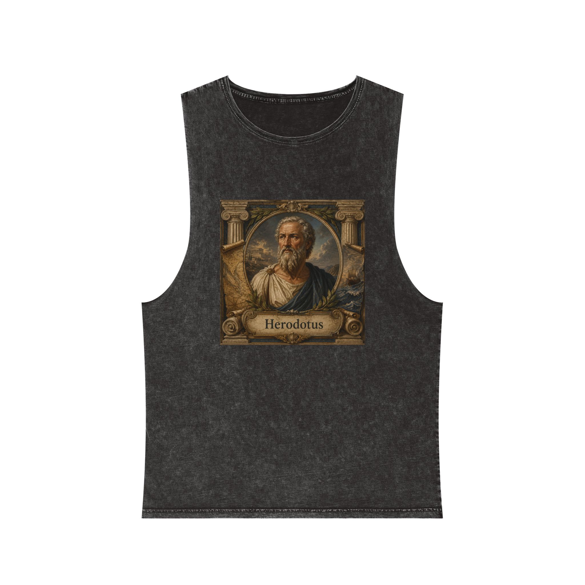 Herodotus Unisex Stonewash Tank Top