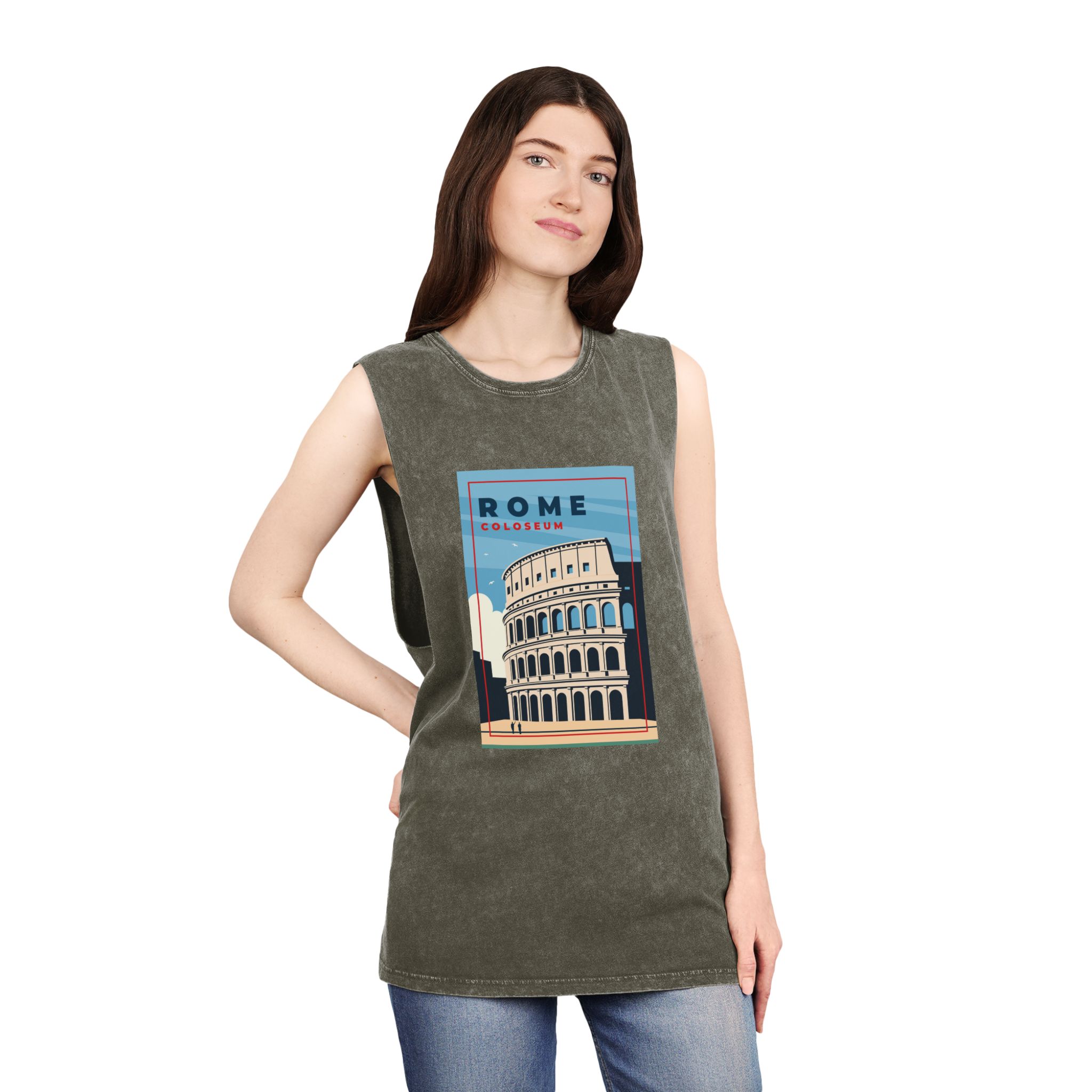 Historical Design E022AB Unisex Stonewash Tank Top - Image 8
