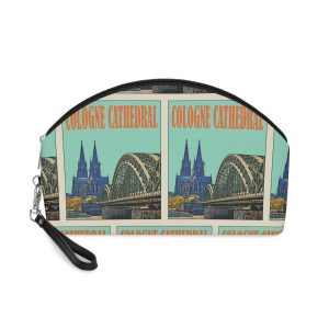 Cologne Cathedral Retro Travel Poster Makeup Bag
