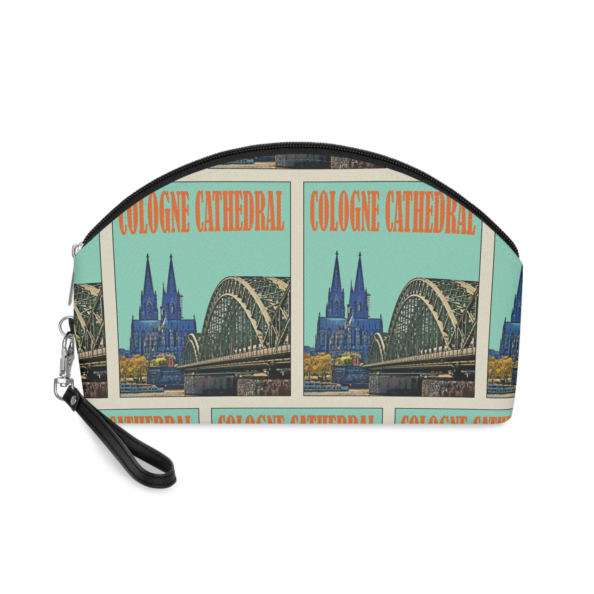 Cologne Cathedral Retro Travel Poster Makeup Bag