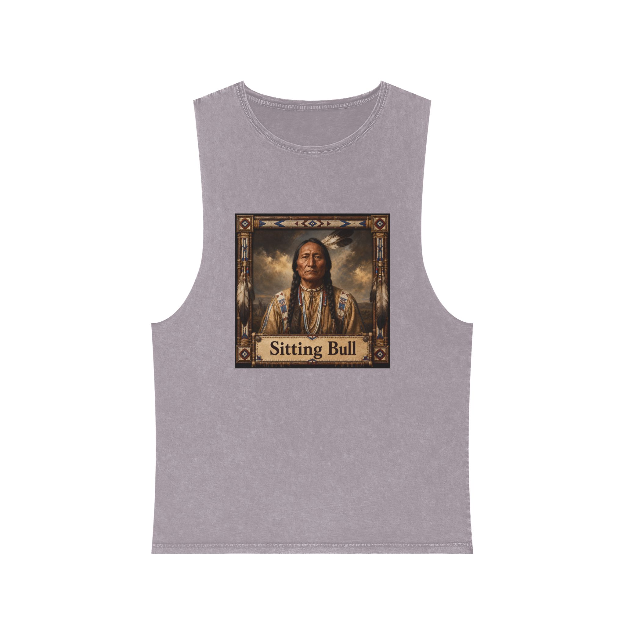 Sitting Bull Unisex Stonewash Tank Top - Image 17