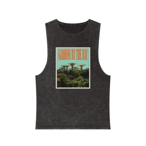 Gardens By Bay Retro Travel Poster Unisex Stonewash Tank Top