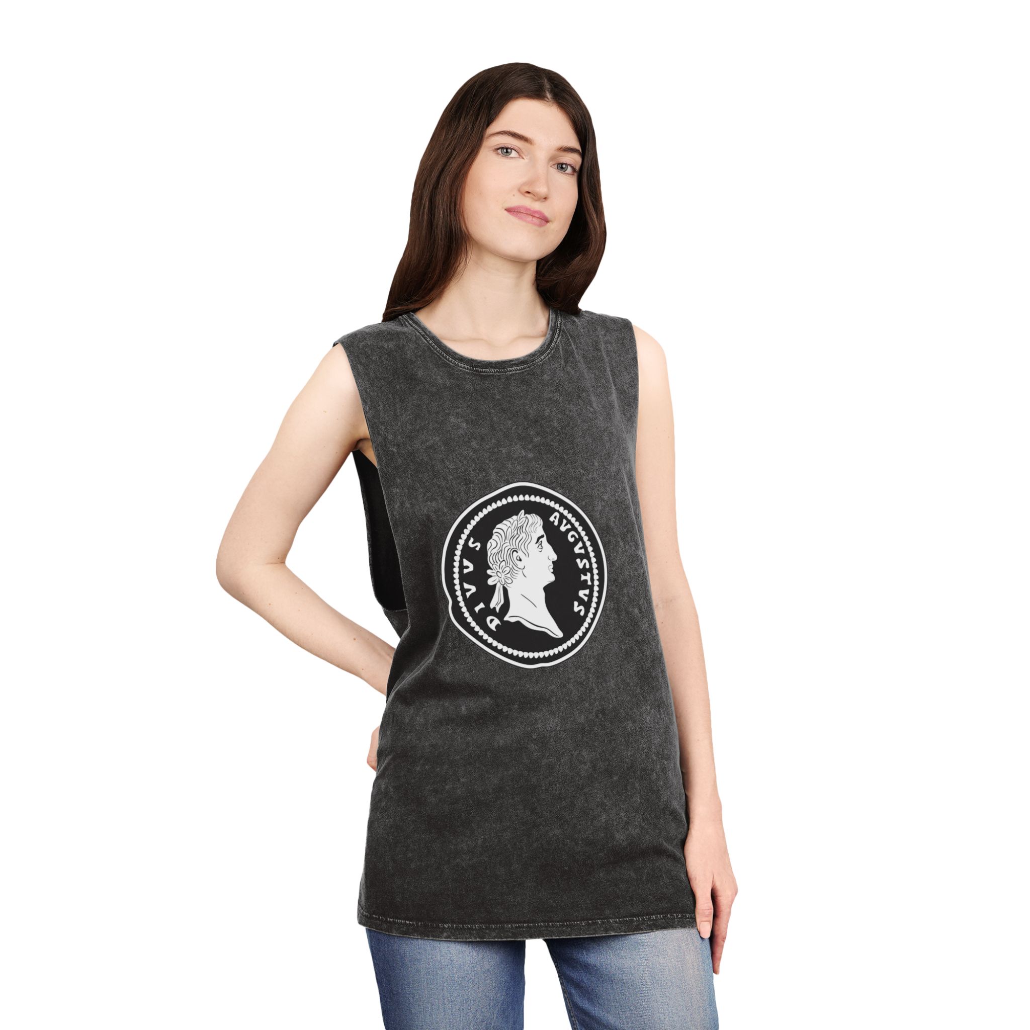 Historical Design E4E6D2 Unisex Stonewash Tank Top - Image 4