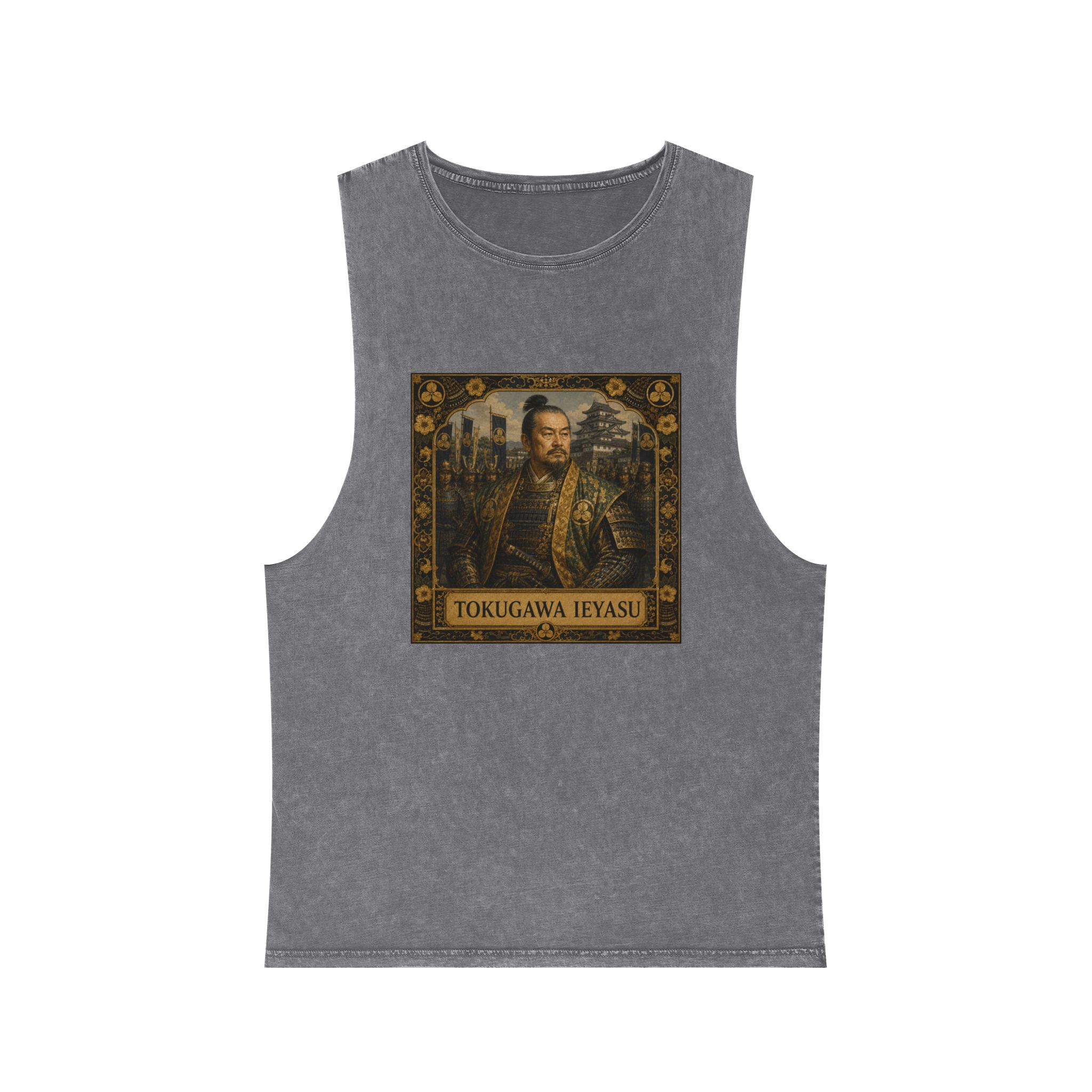 Tokugawa Ieyasu Unisex Stonewash Tank Top - Image 9