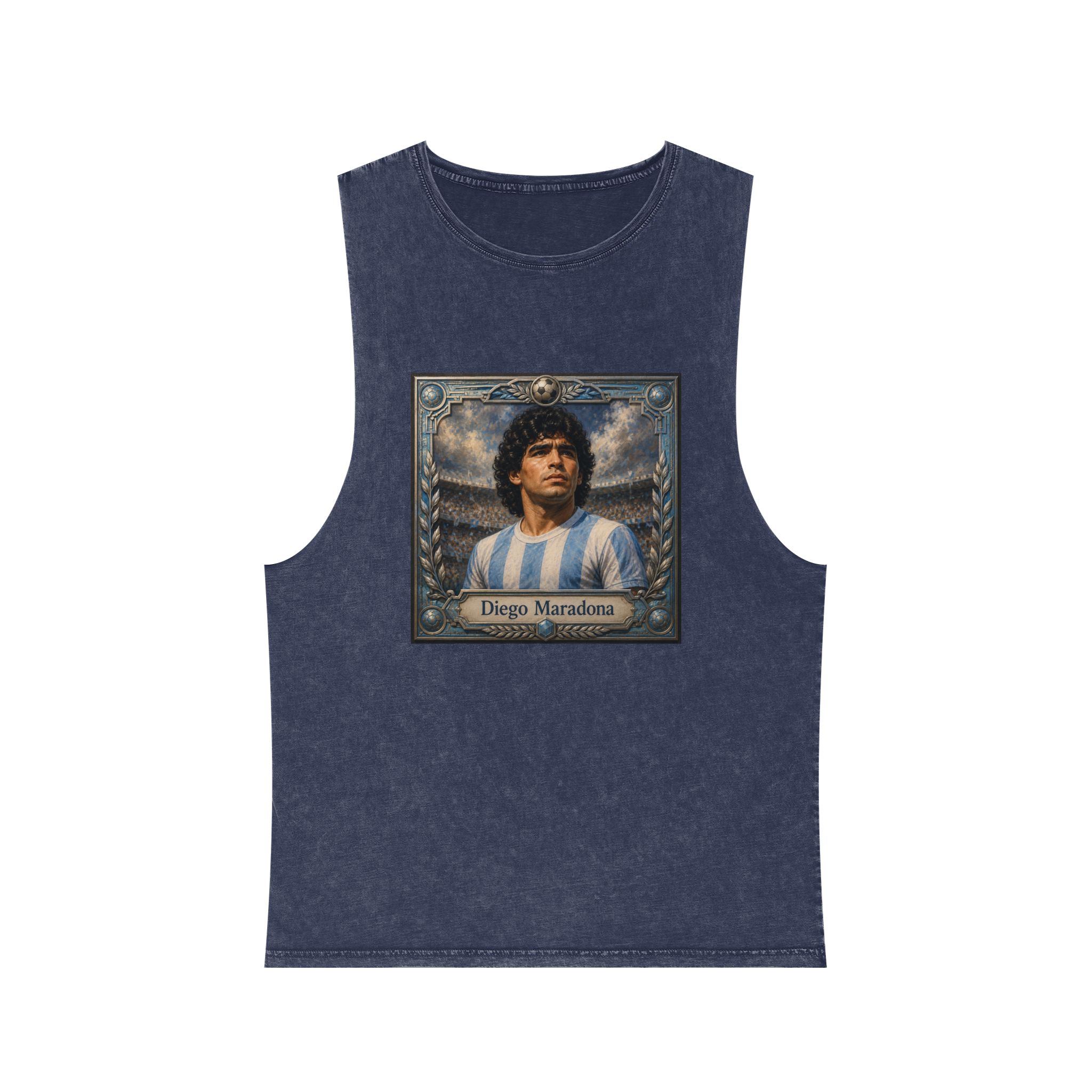 Diego Maradona Unisex Stonewash Tank Top - Image 13