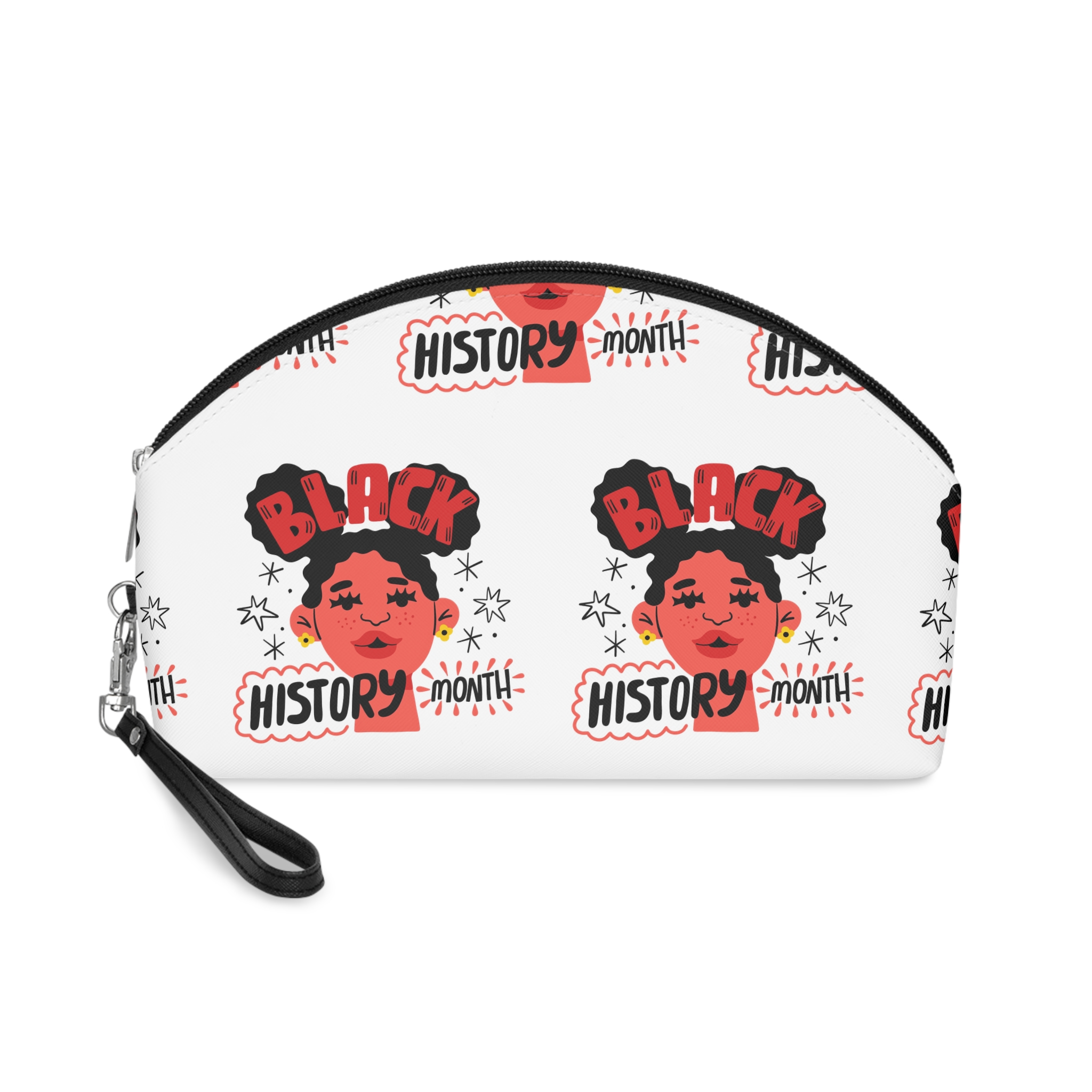 Flat Text Illustration Black History Month Celebration Makeup Bag