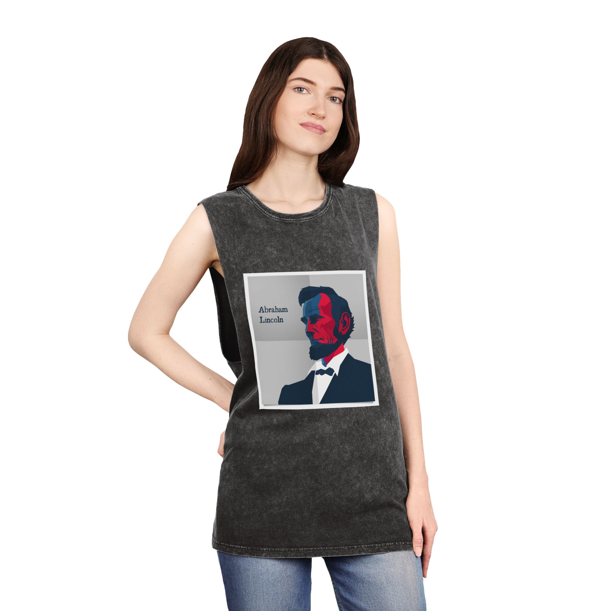 Historical Design 235DEF Unisex Stonewash Tank Top - Image 4