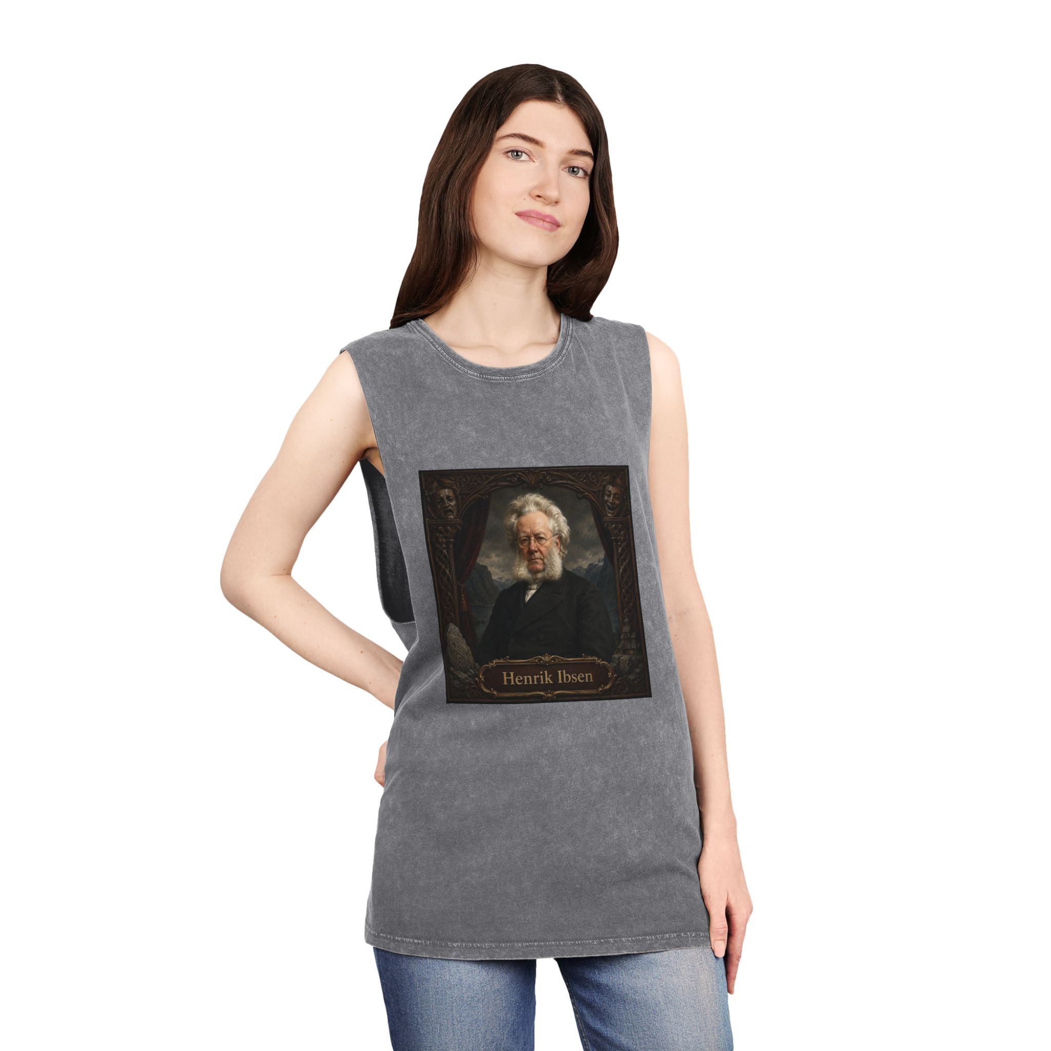 Henrik Ibsen Unisex Stonewash Tank Top - Image 12