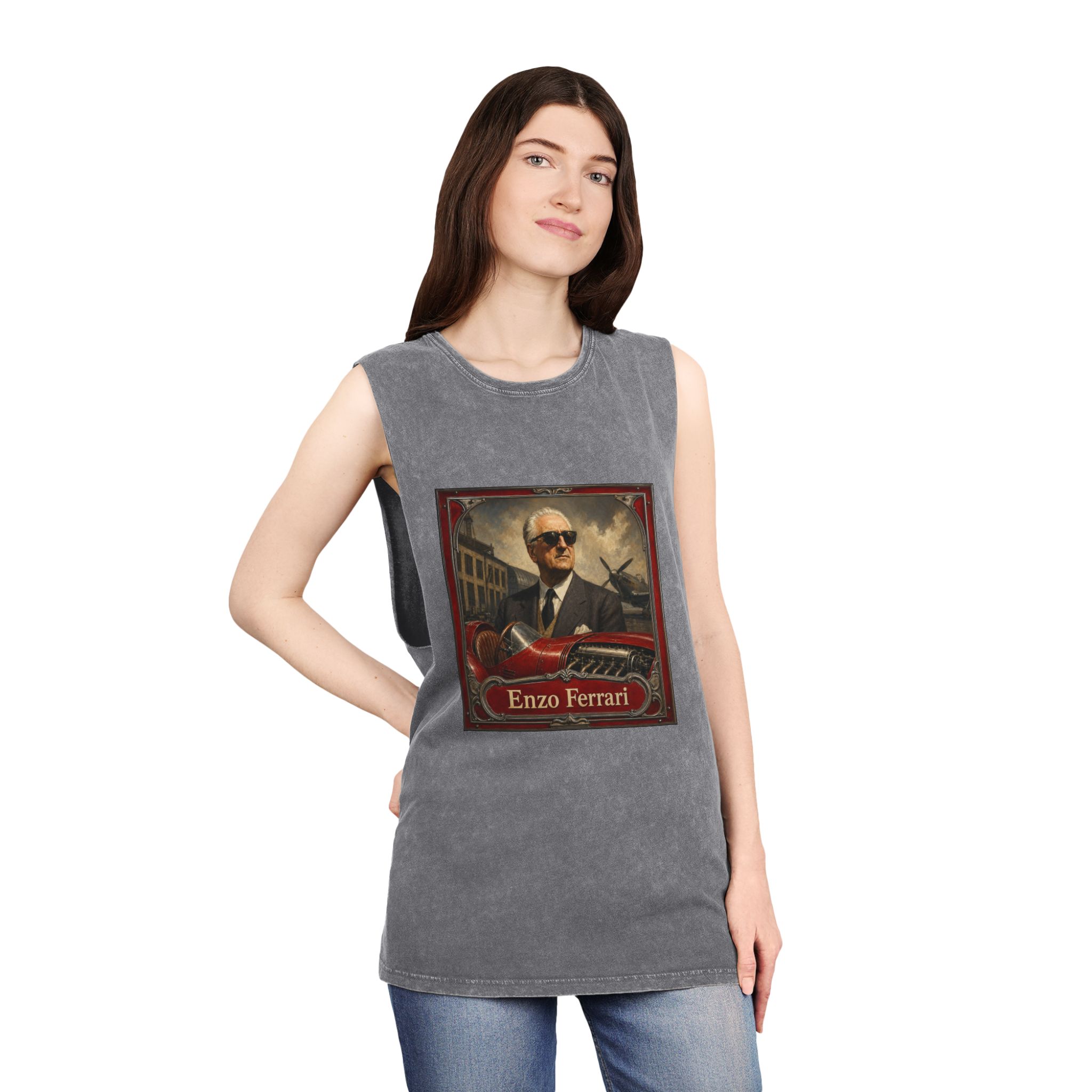 Enzo Ferrari Unisex Stonewash Tank Top - Image 12