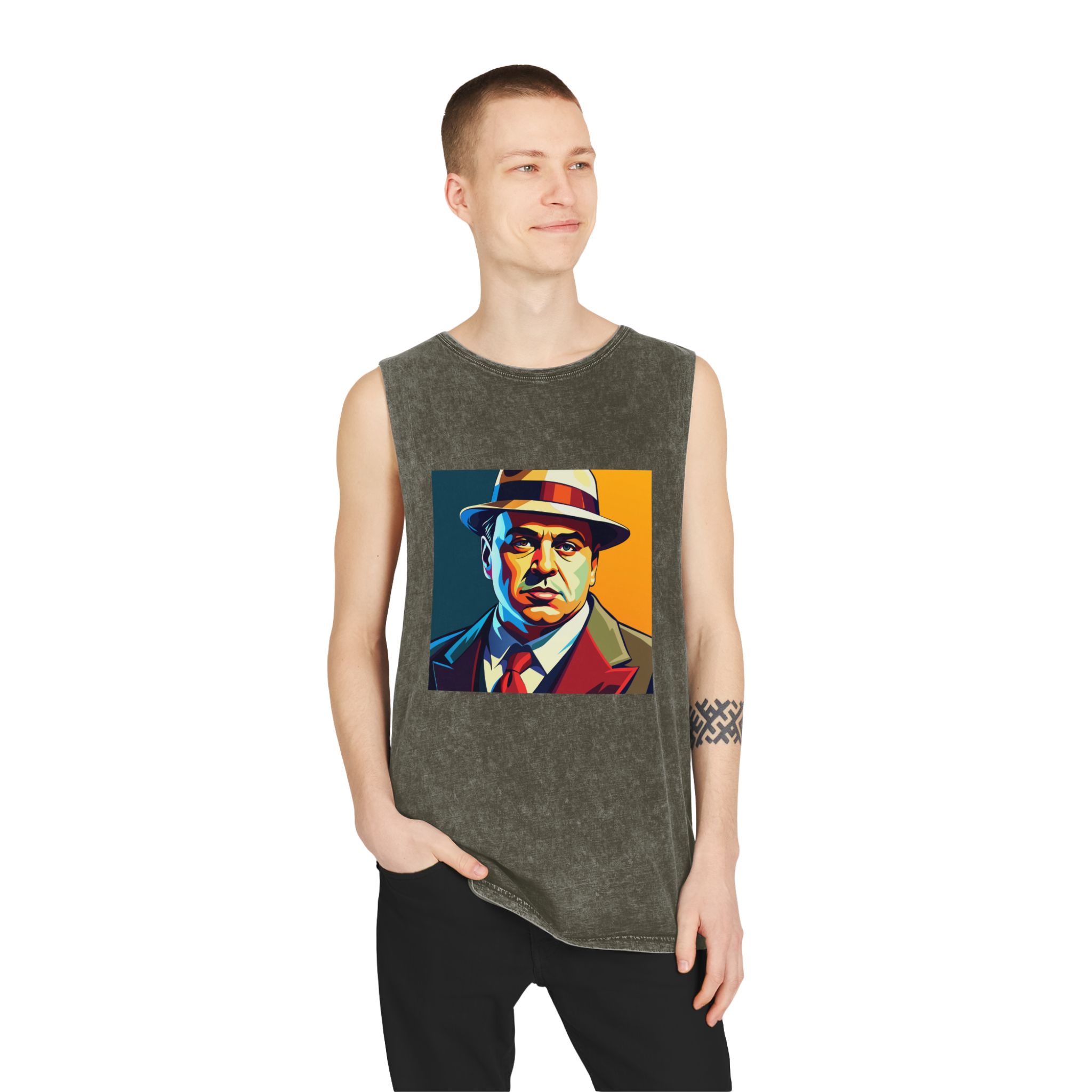 Al Capone V2 Unisex Stonewash Tank Top - Image 7