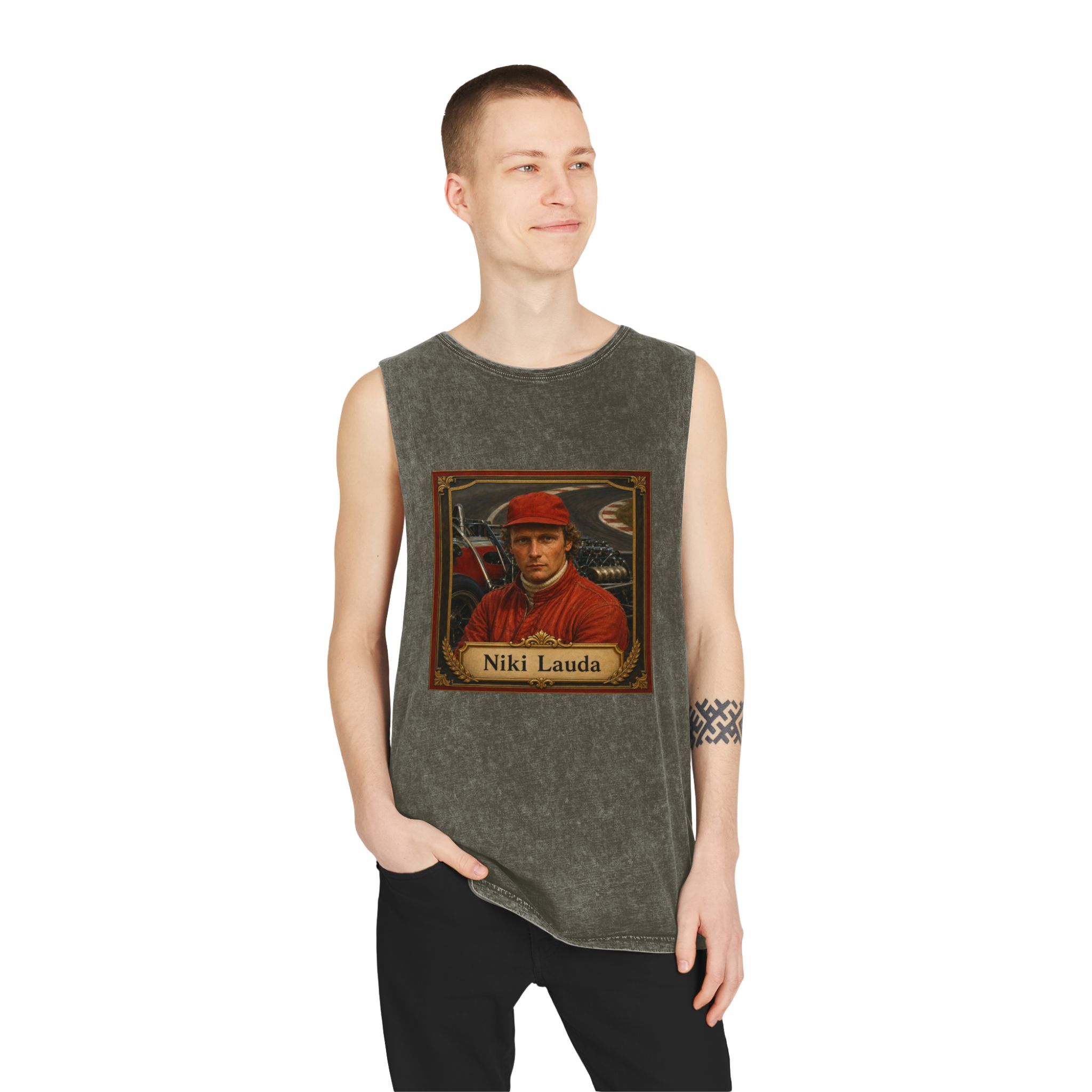 Niki Lauda Unisex Stonewash Tank Top - Image 7