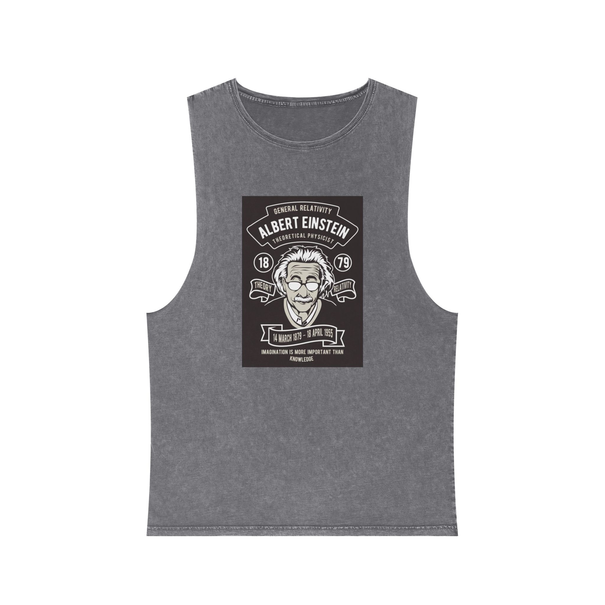 Albert Einstein Copia Unisex Stonewash Tank Top - Image 9